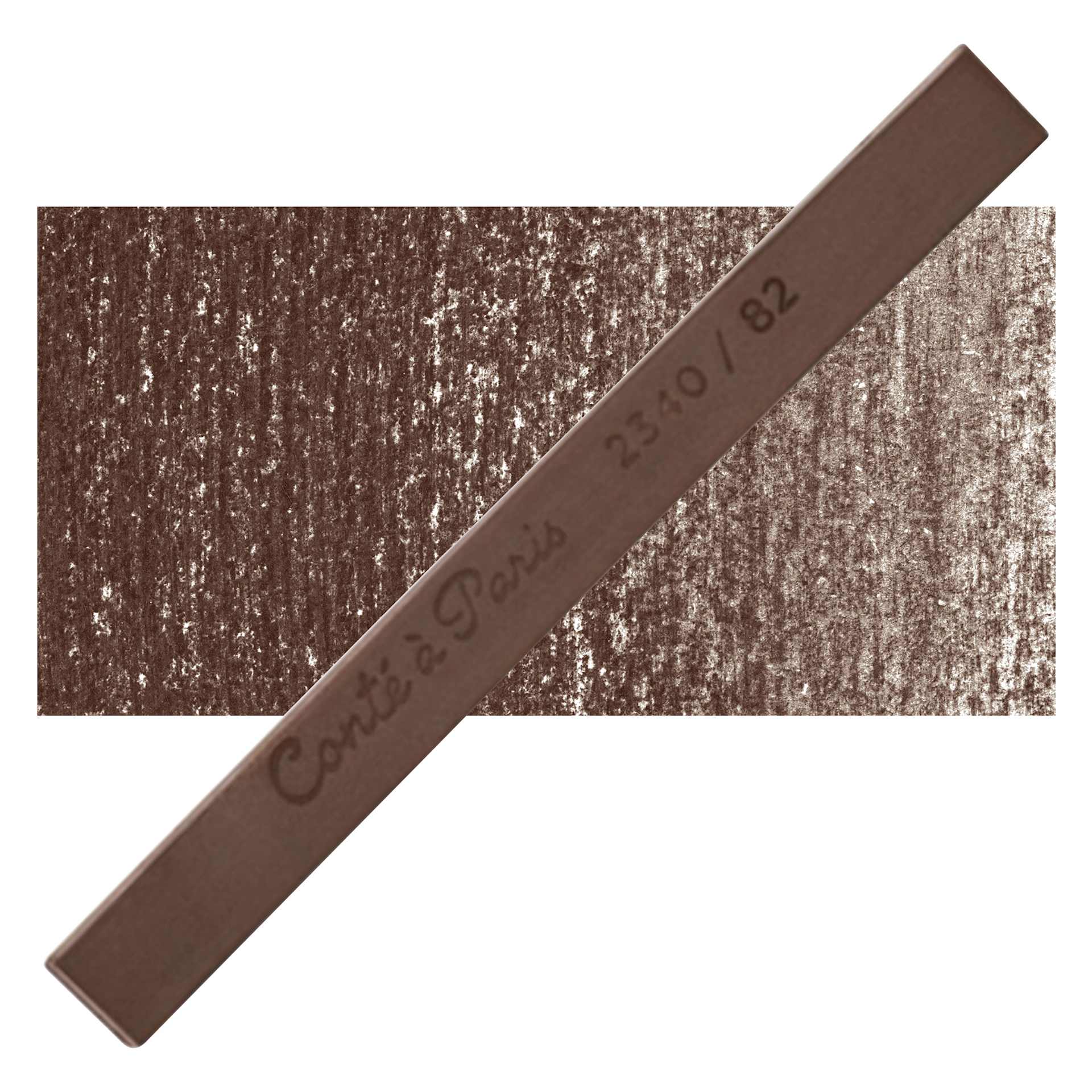 Conté à Paris Colour Pastel Carré - Burnt Umber 82, Single Carré and swatch