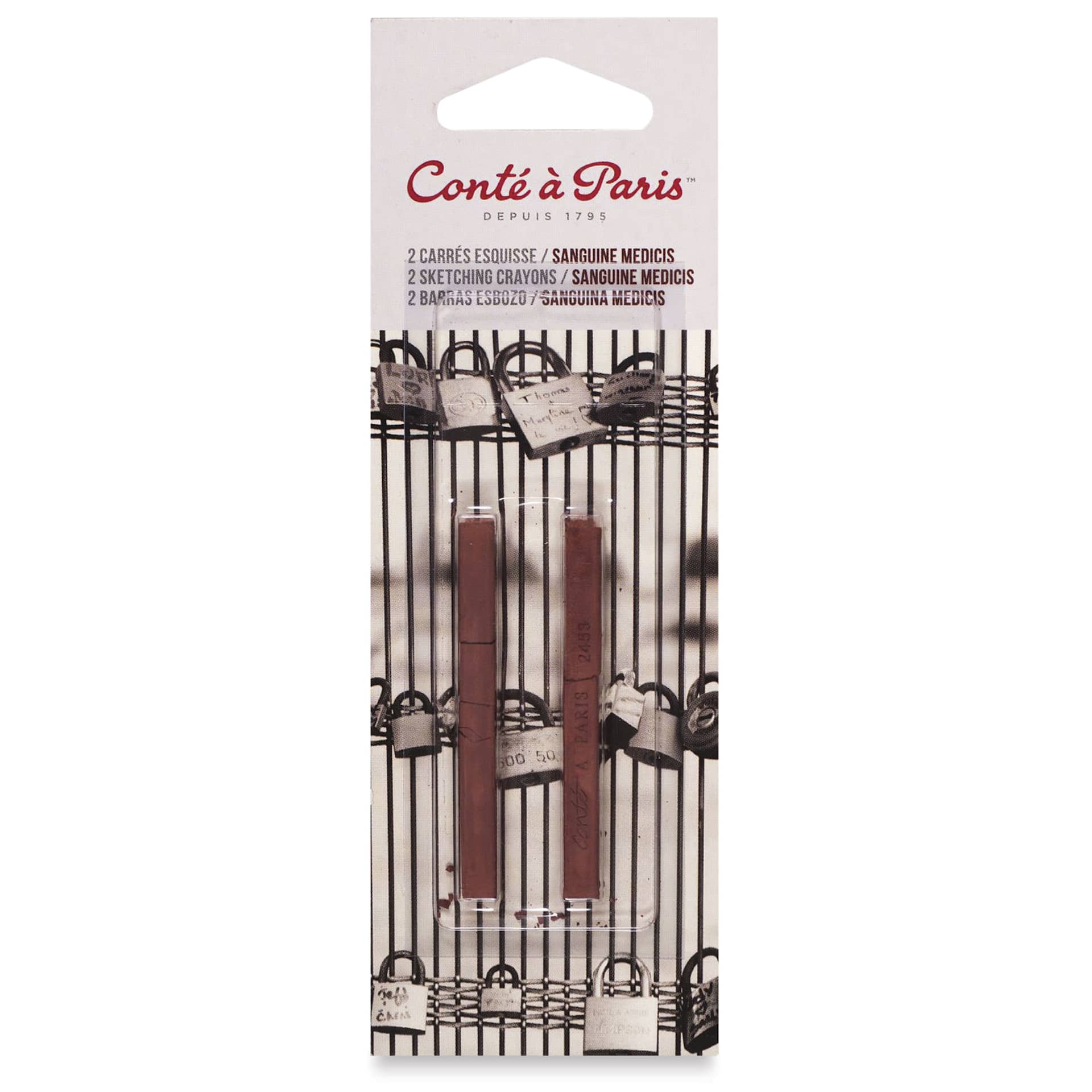 Conté à Paris Sketching Pastel Carrés - Sanguine Medicis, Package of 2