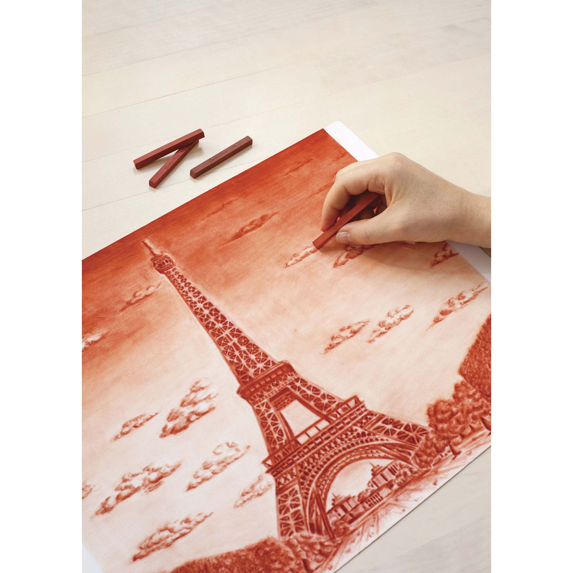 Sketch made with Conté à Paris Sketching Pastel Carrés