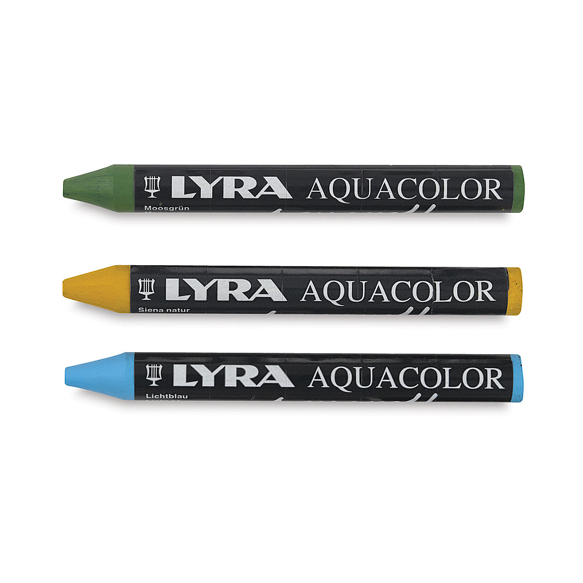 Lyra Aquacolor Crayon Set - 3 Crayons shown horizontally
