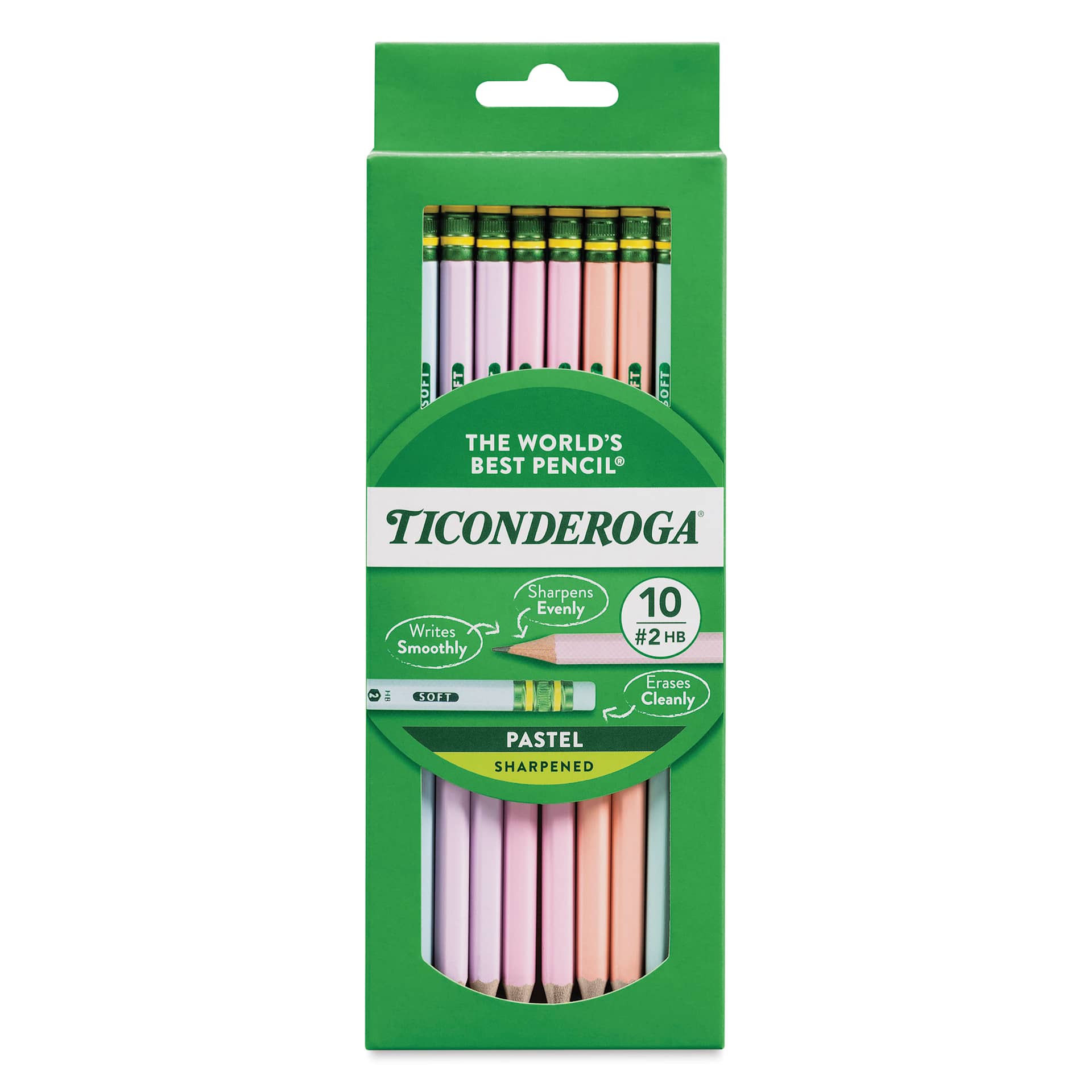 Dixon Ticonderoga Pencils - Box of 10, Pastel, Pre-Sharpened