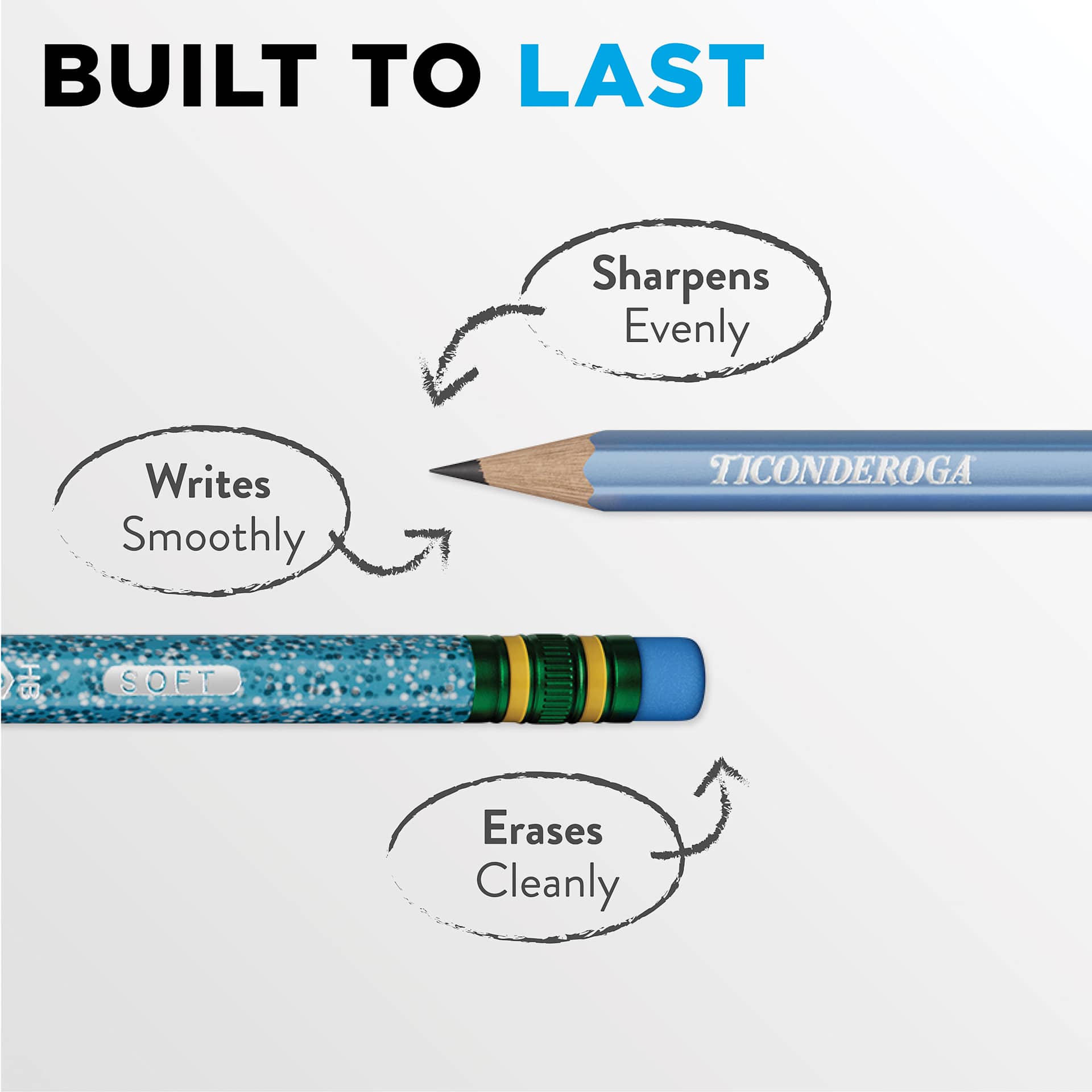 Dixon Ticonderoga Pencils - Box of 150, Arctic Blues, Pre-Sharpened, built to last
