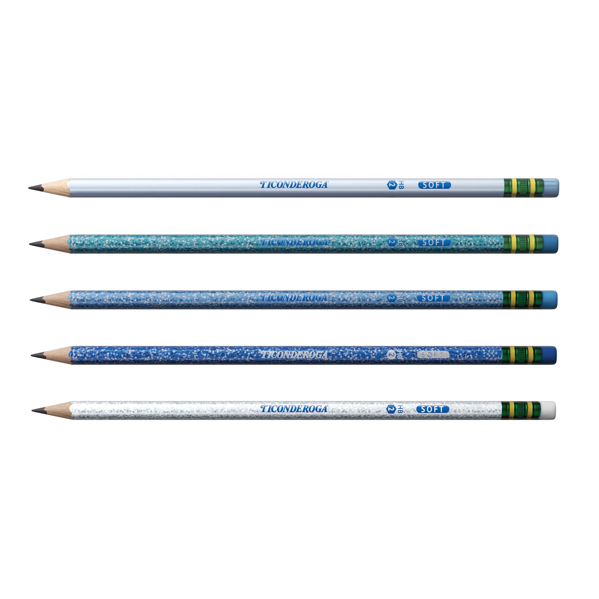 Dixon Ticonderoga Pencils - Pkg of 10, Arctic Blues, Pre-Sharpened, included colors