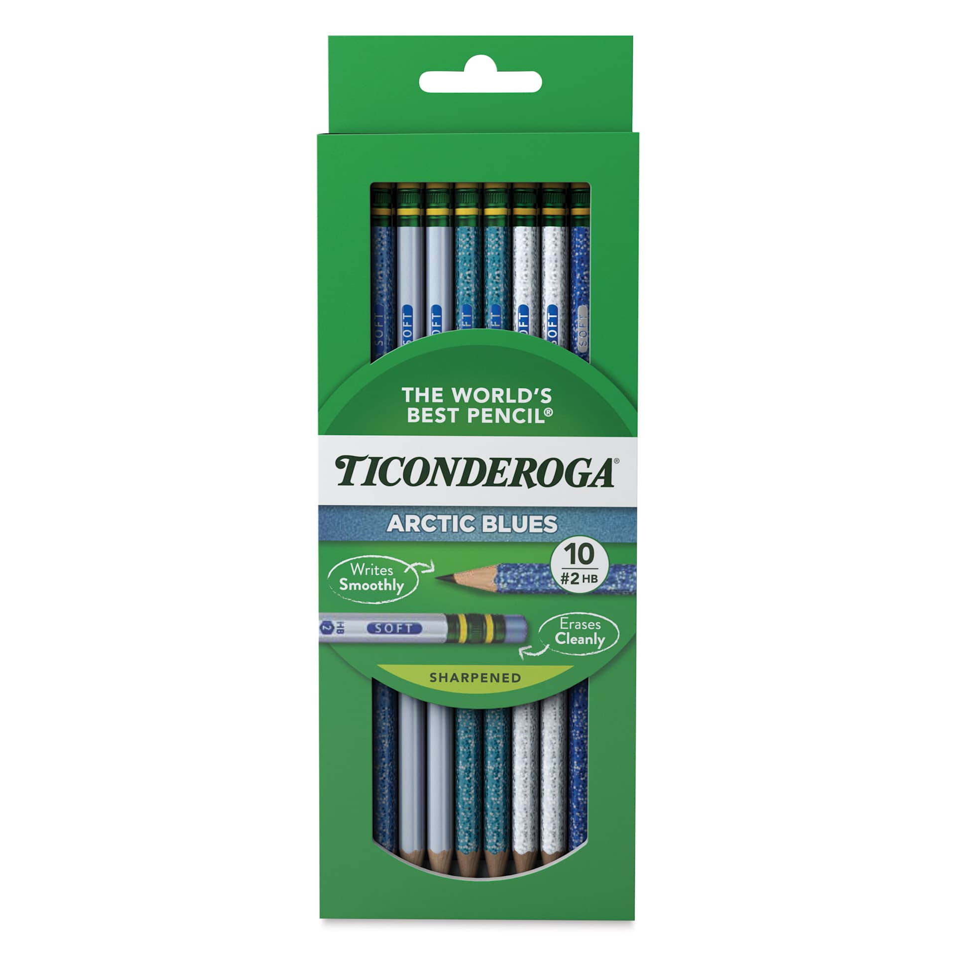 Dixon Ticonderoga Pencils - Pkg of 10, Arctic Blues, Pre-Sharpened