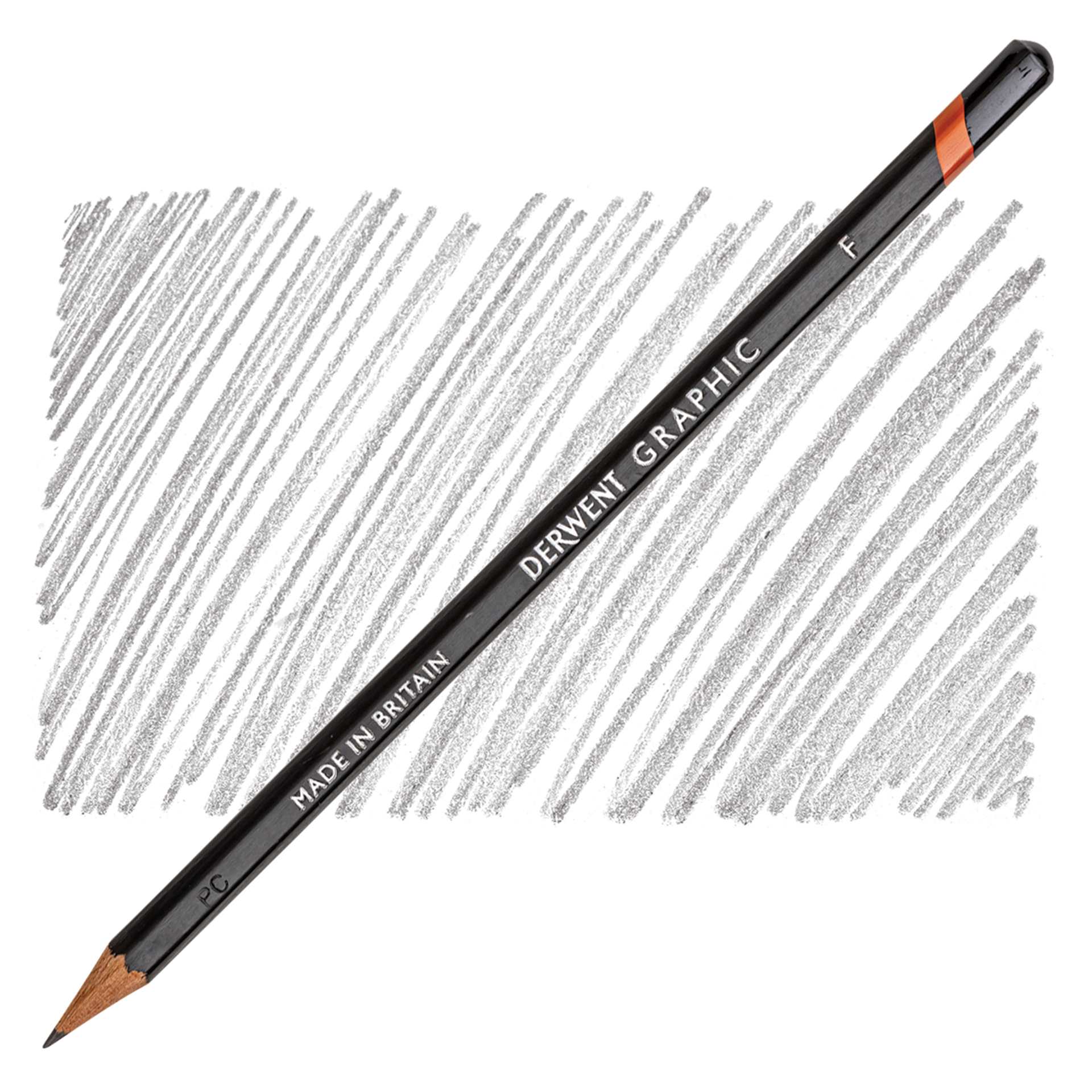 Derwent Graphic Pencil - Hardness F pencil and swatch