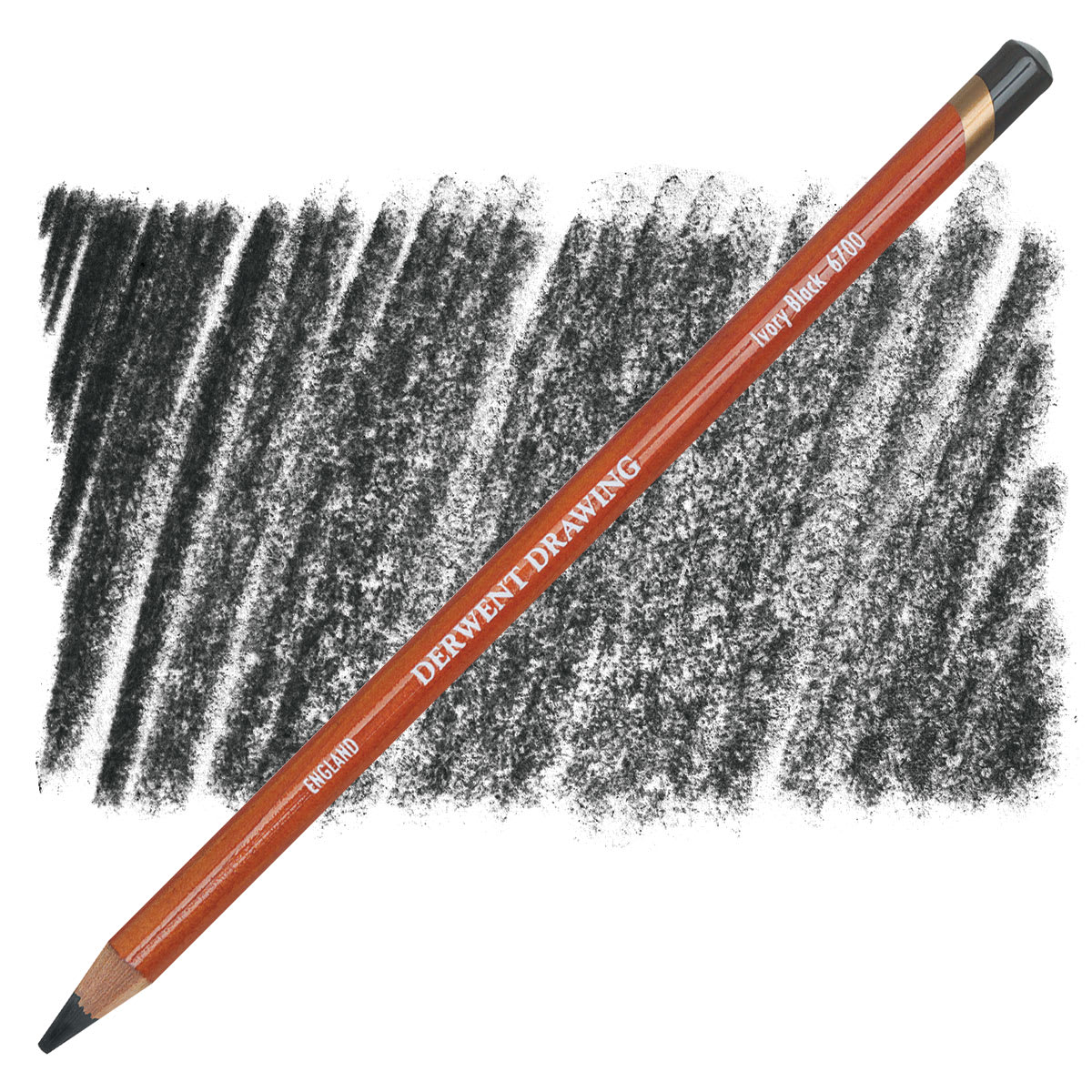 Derwent Drawing Pencil - Ivory Black pencil and swatch