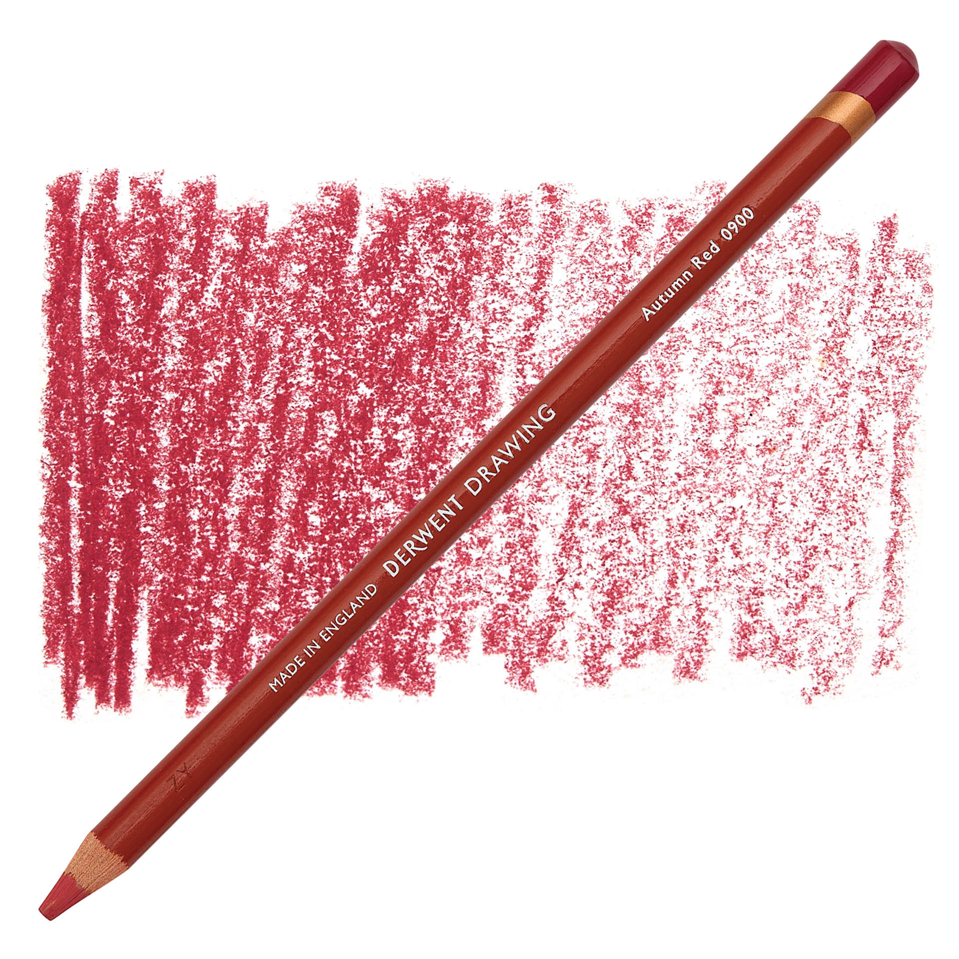 Derwent Drawing Pencil - Autumn Red pencil and swatch