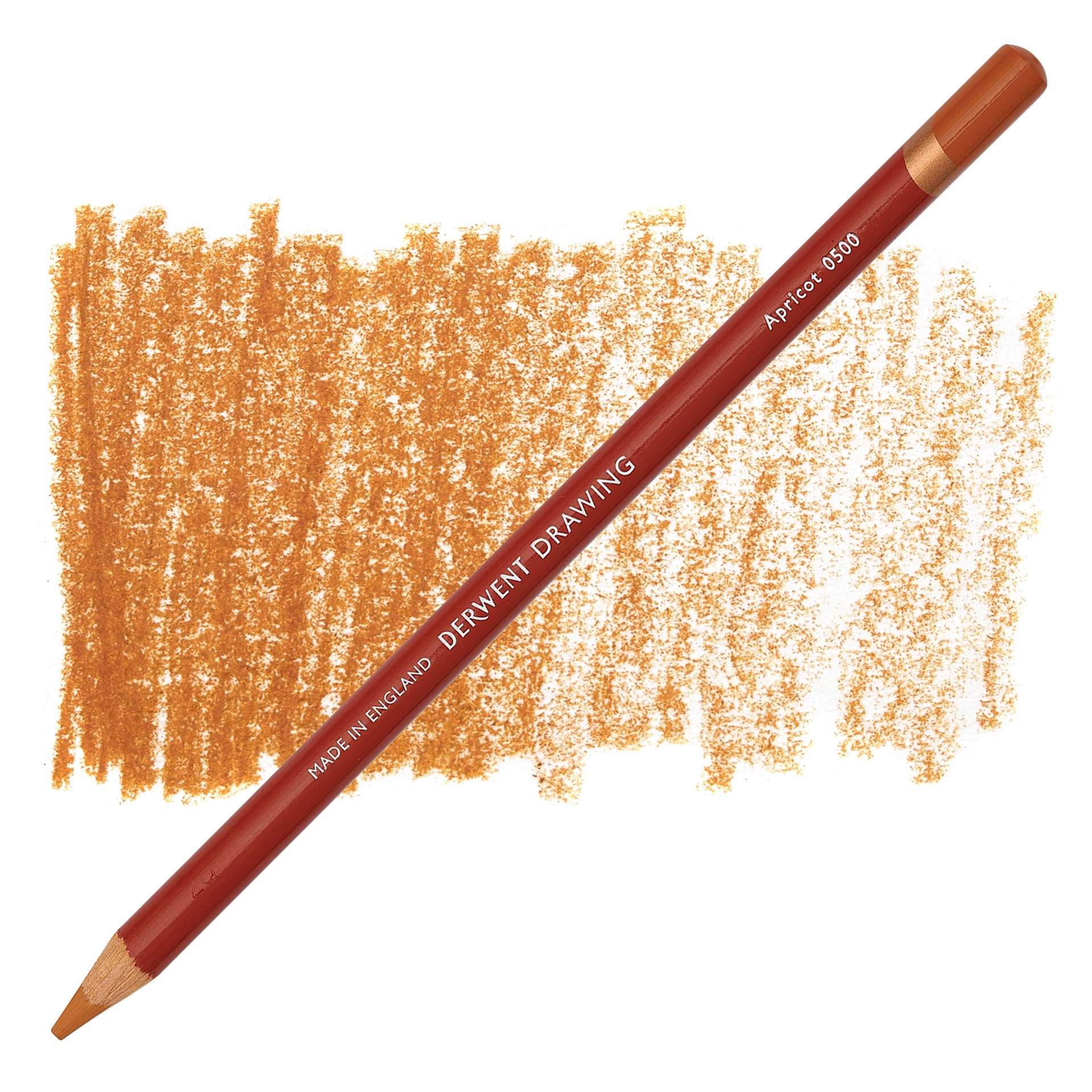 Derwent Drawing Pencil - Apricot pencil and swatch
