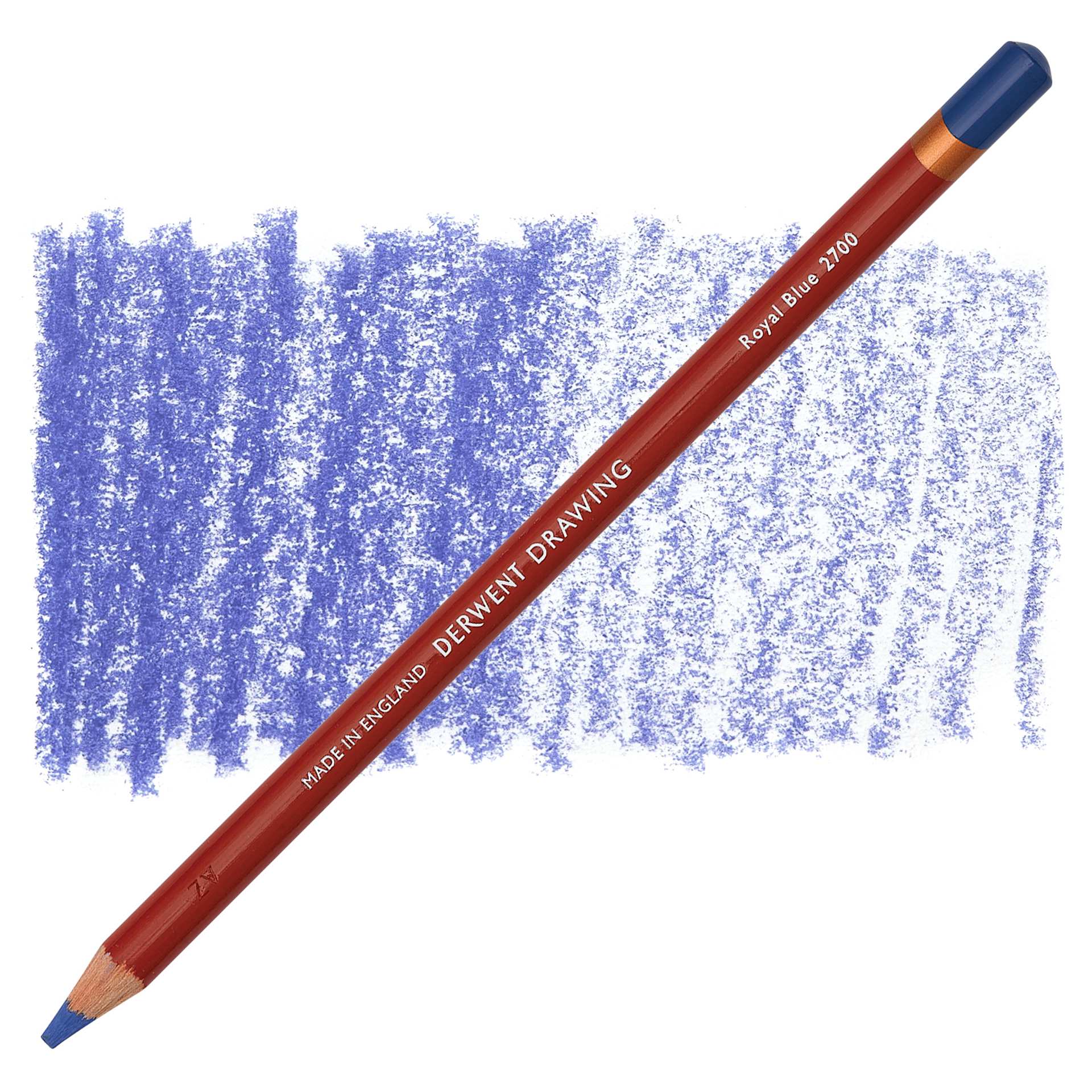 Derwent Drawing Pencil - Royal Blue pencil and swatch