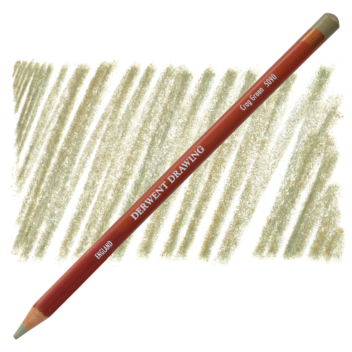 Derwent Drawing Pencil - Crag Geen pencil and swatch