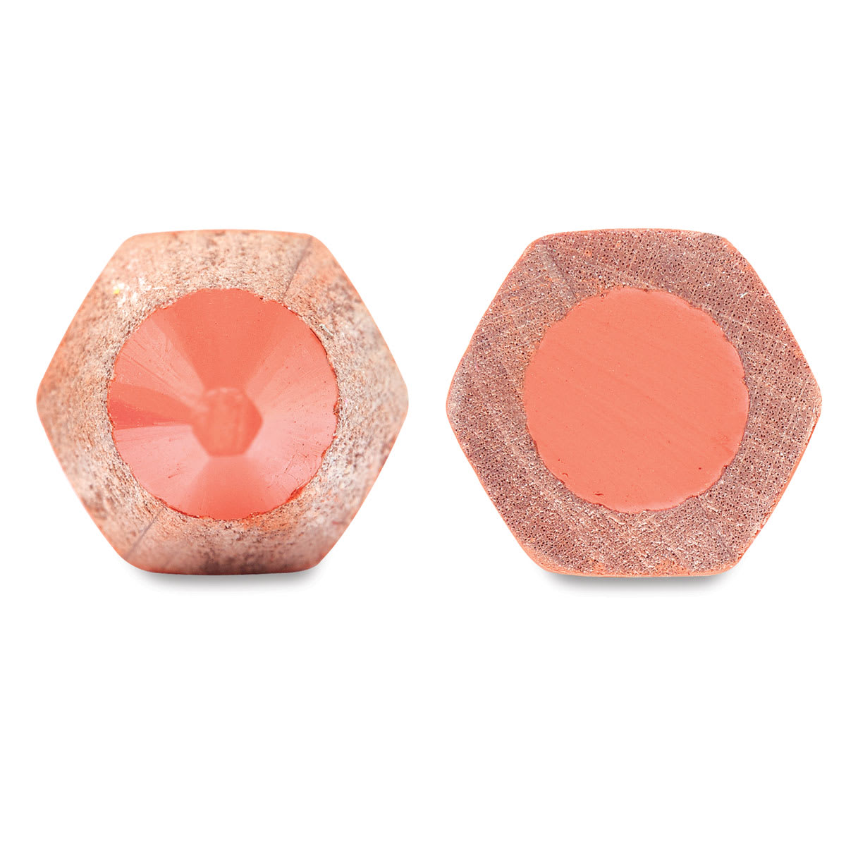 Jolly X-Big Colored Pencils - Cross cut comparison of 2 orange pencils
