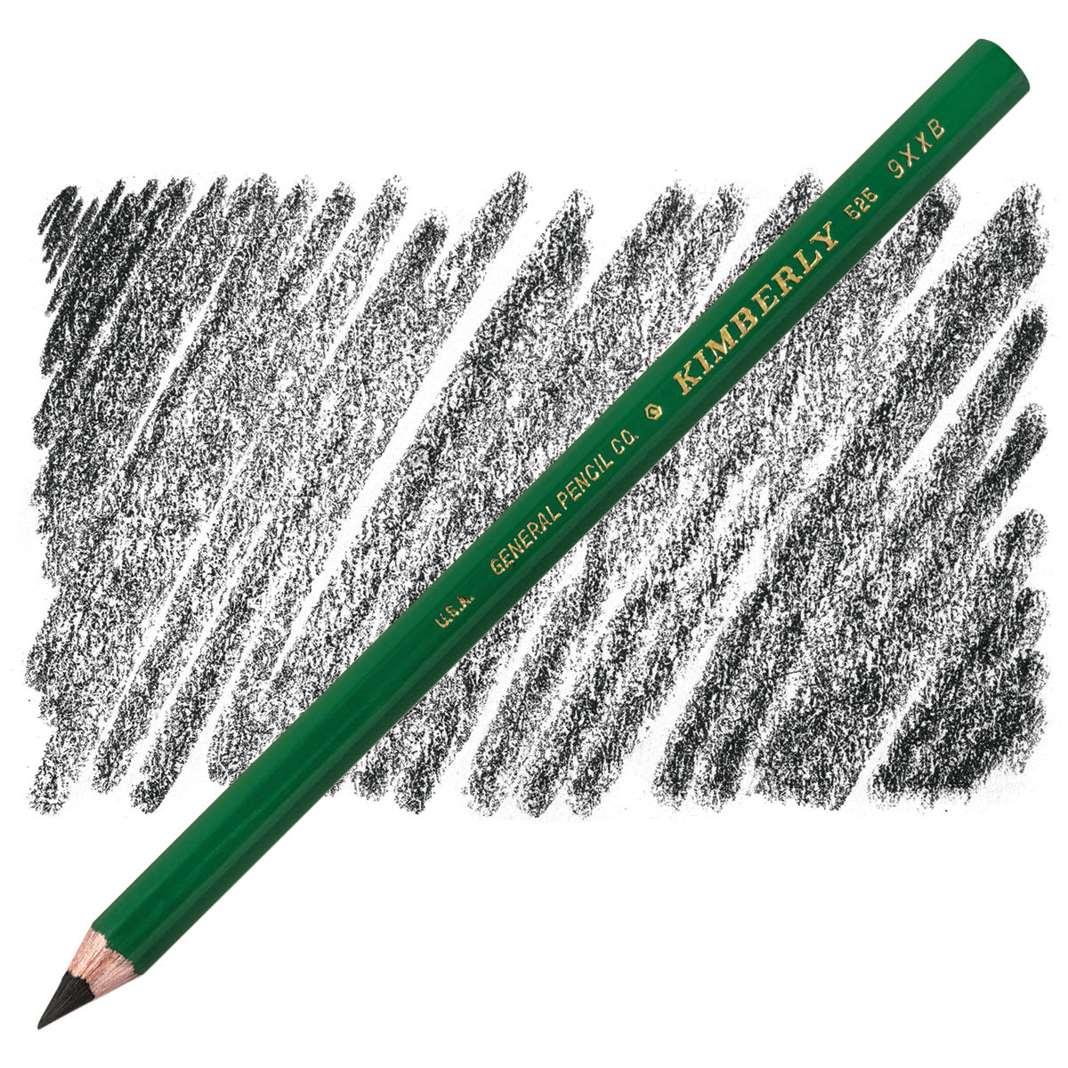General's Kimberly Drawing Pencil - 9XXB (softest) pencil and swatch General's Kimberly Drawing Pencil - 9XXB (softest) pencil and swatch