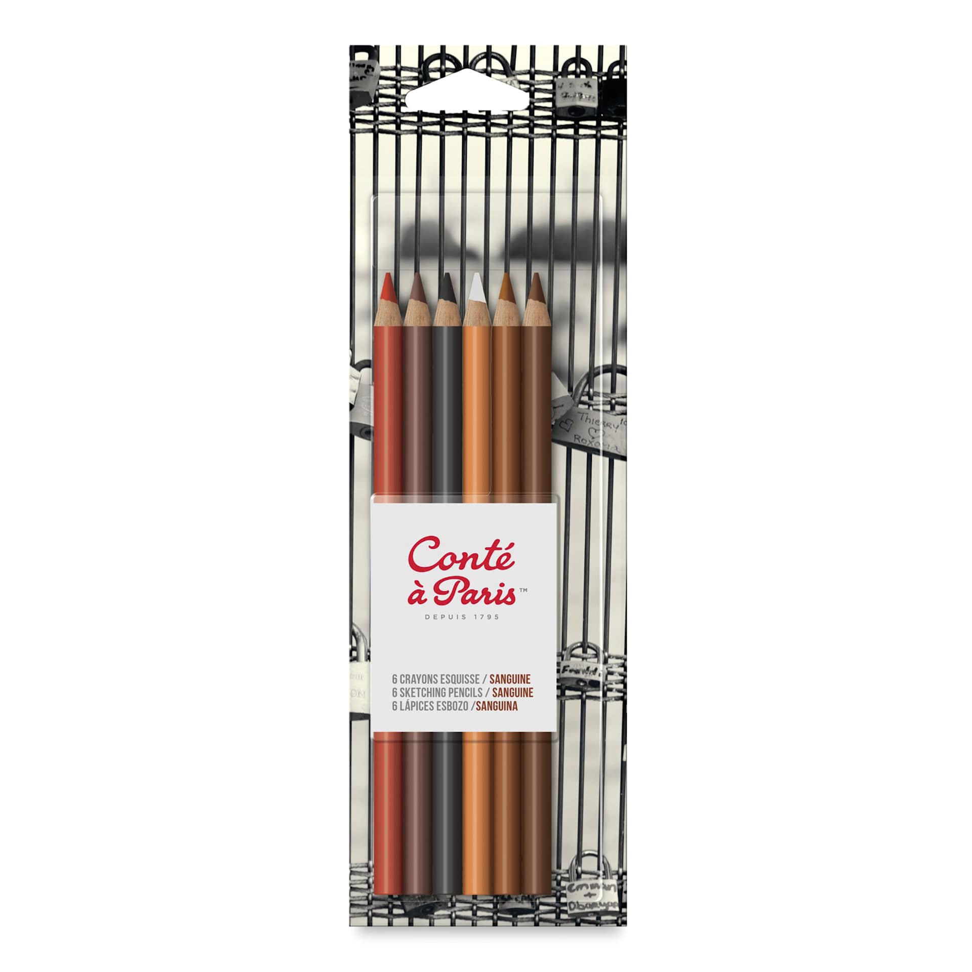 Conté à Paris Sketching Pencil - Sanguine, Set of 6
