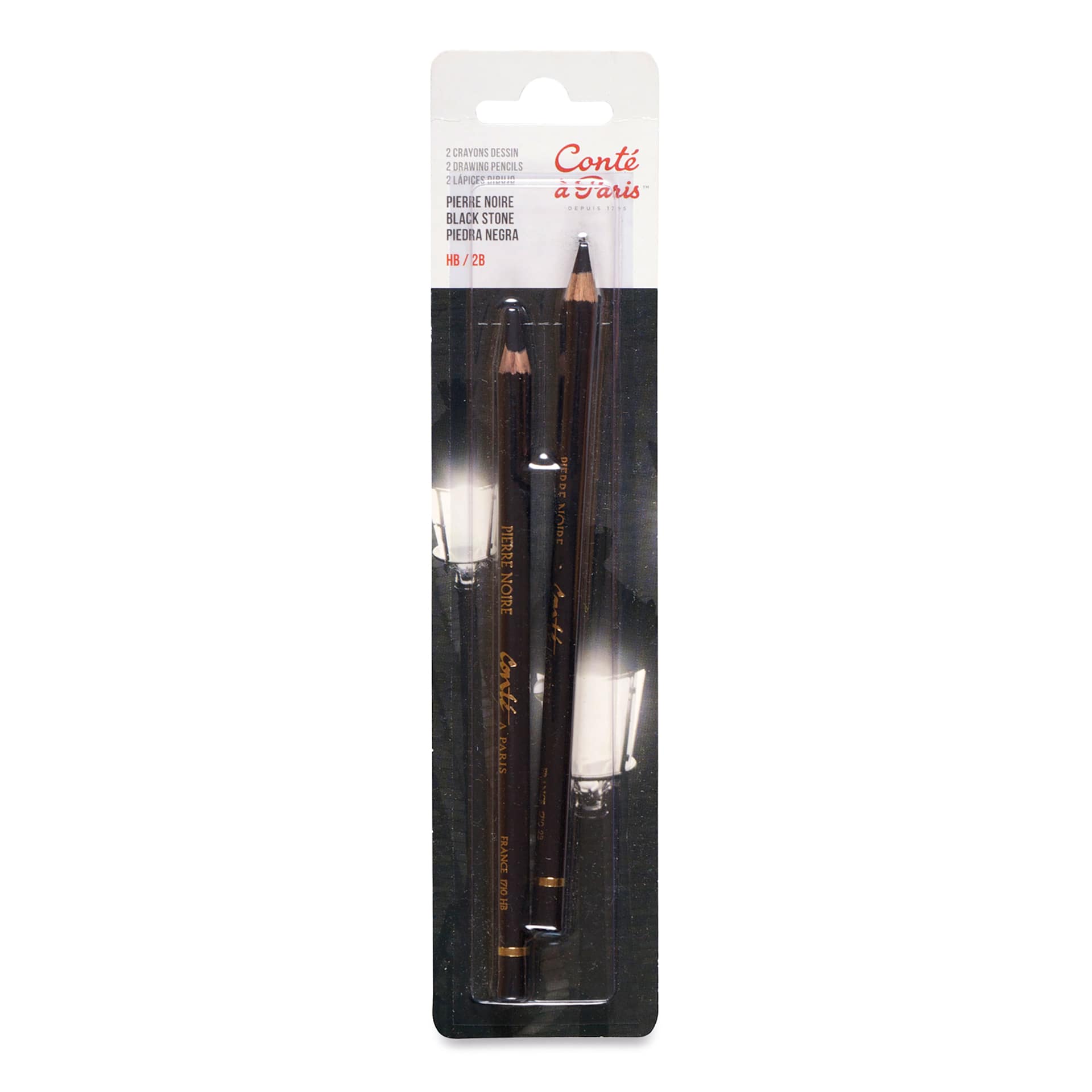 Conté à Paris Sketching Pencil - Pierre Noire, Set of 2, front of packaging