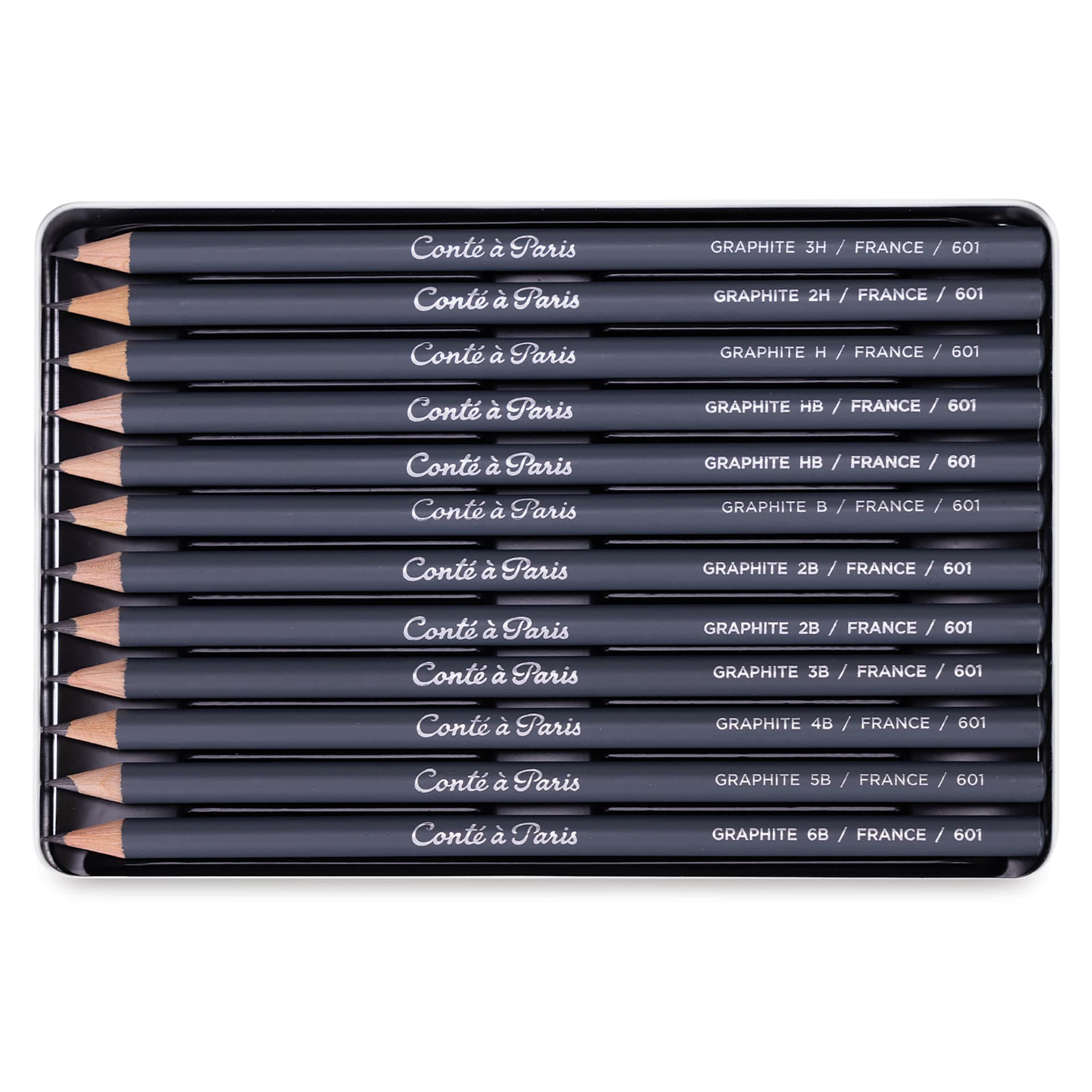 Conté à Paris Sketching Pencils - Graphite, Set of 12, open