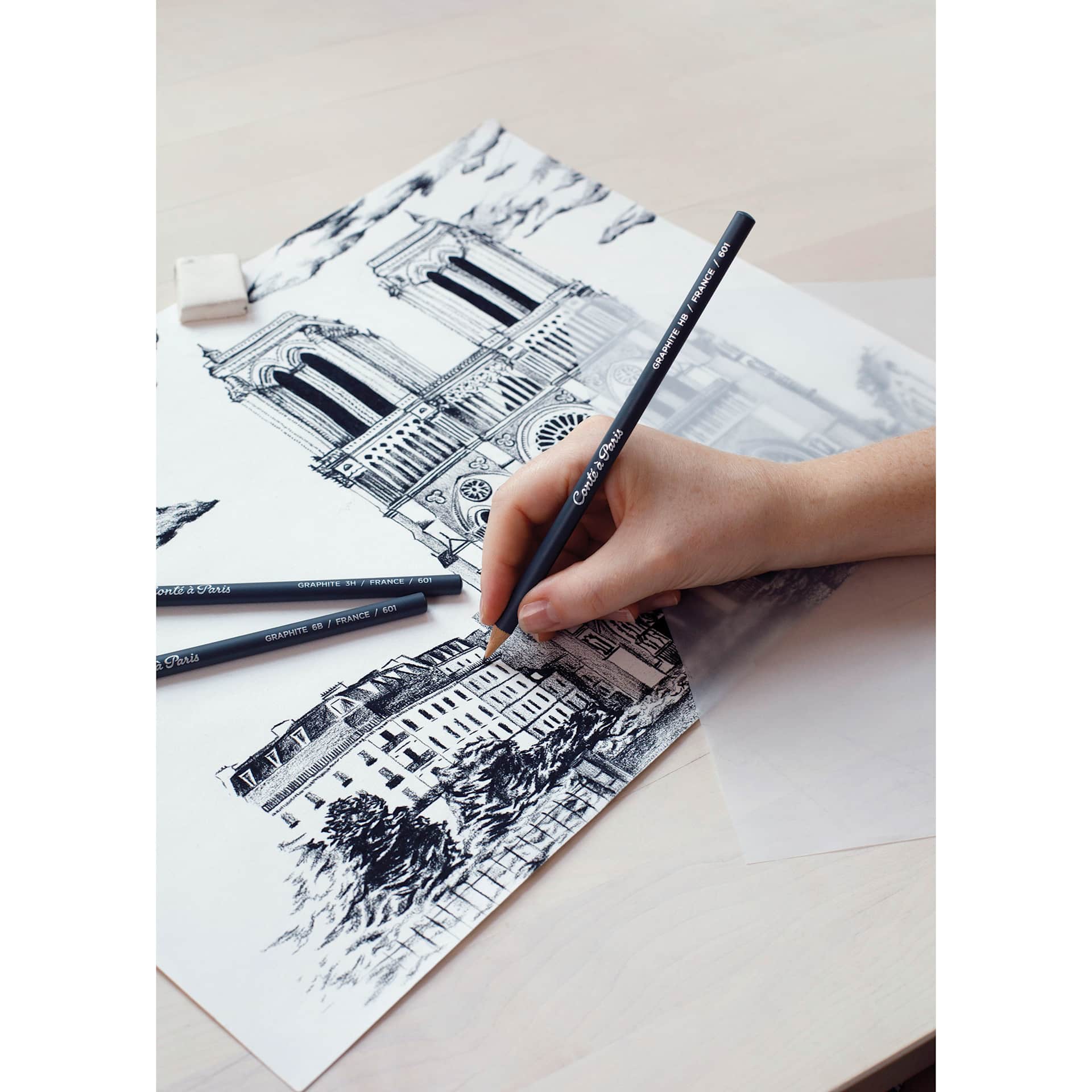 Conté à Paris Sketching Pencil - Graphite, 4B, used in artwork