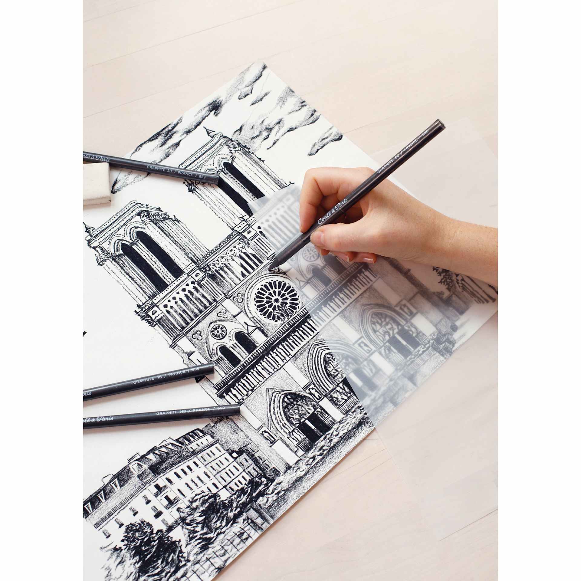 Conté à Paris Sketching Pencil - Graphite, Woodless, HB, used in artwork
