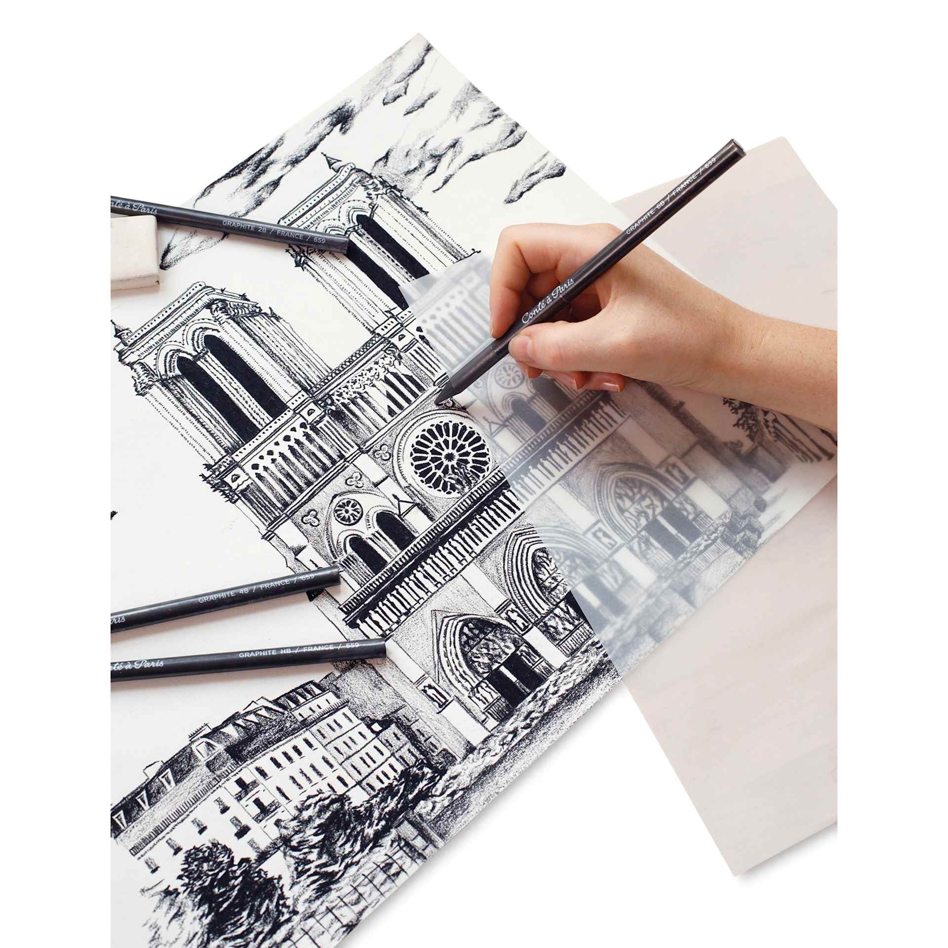 Conté à Paris Sketching Pencil - Graphite, Woodless, 6B, used in artwork