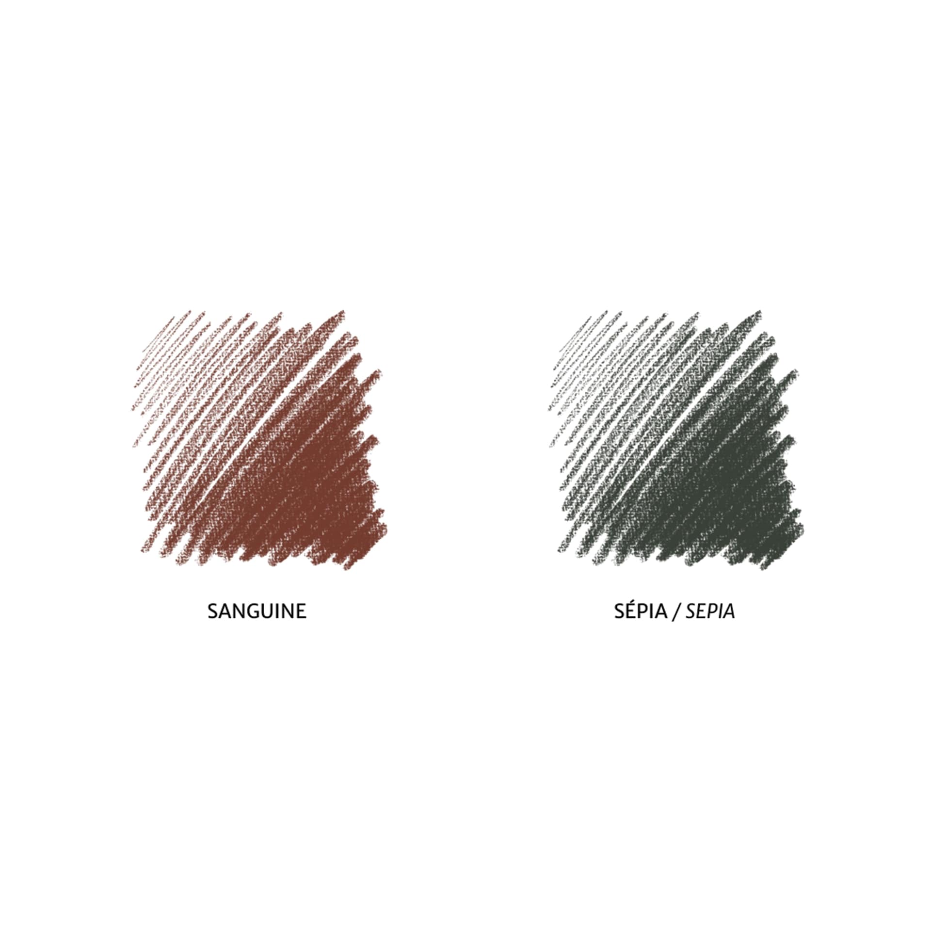 Conté à Paris Sketching Pencil - Sanguine and Sepia, Set of 2, swatches