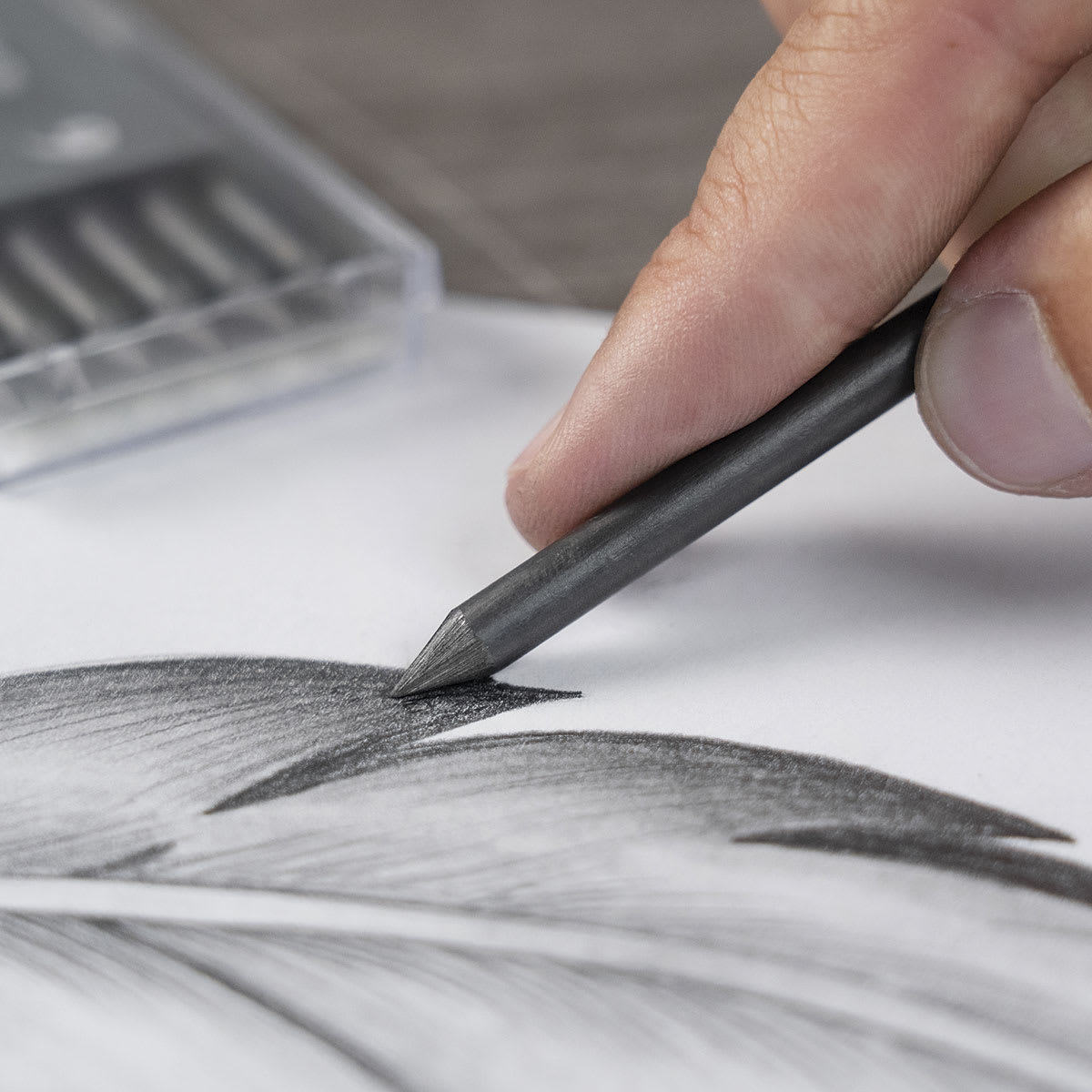 Hand using Cretacolor Graphite 4B Lead