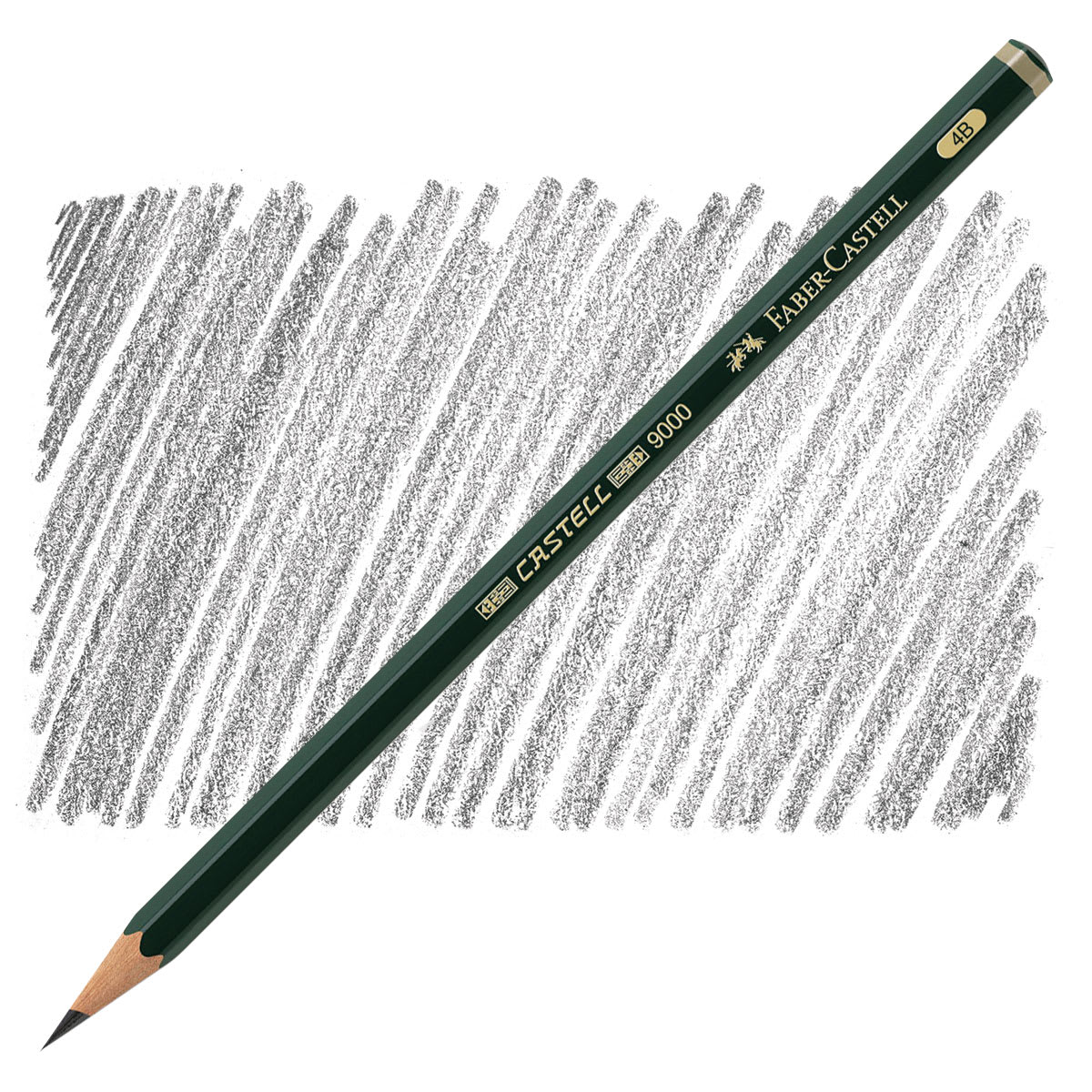 Faber-Castell 9000 Pencil - Graphite, 4B pencil and swatch