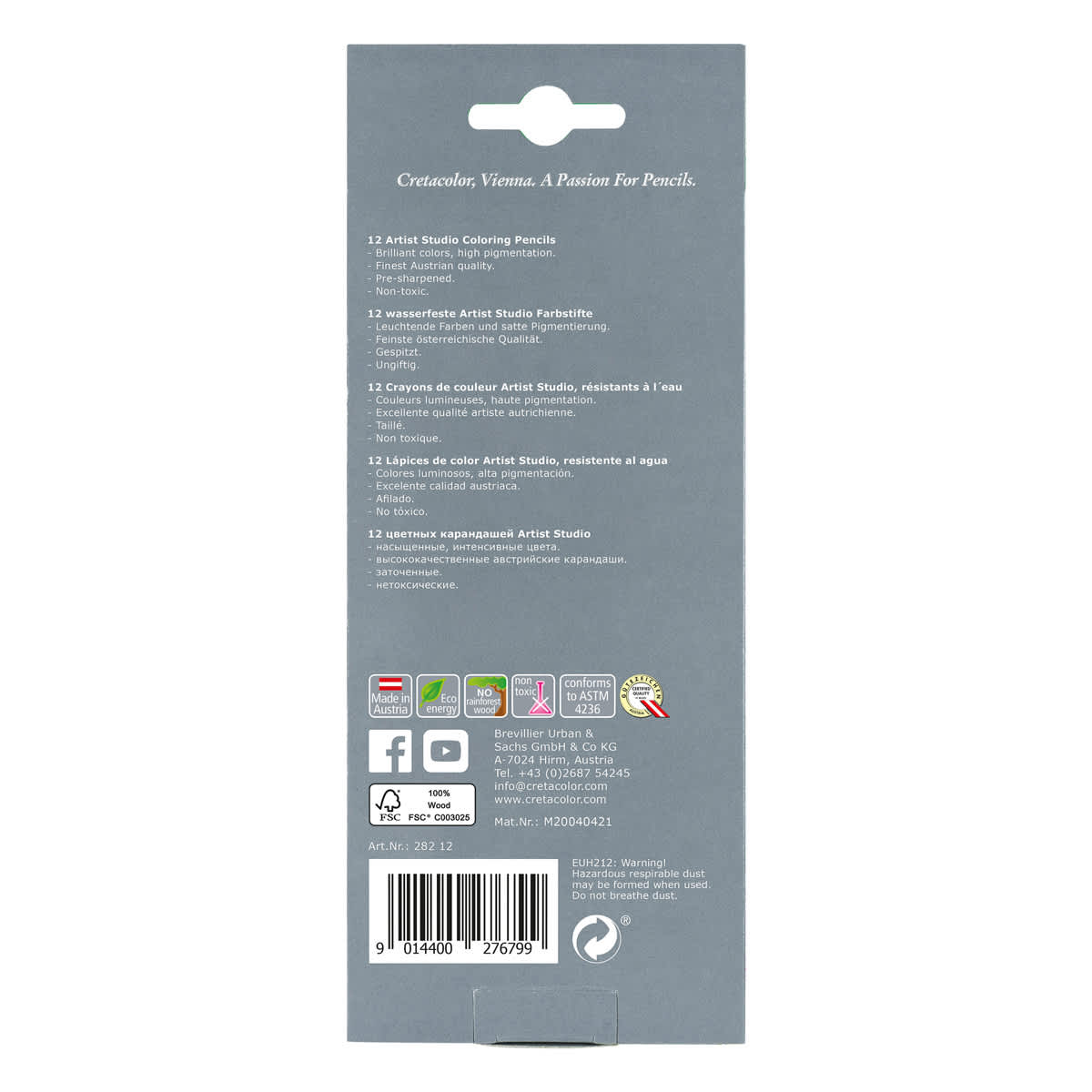 Cretacolor Artist Studio Coloring Pencil Set, 12-Colors
