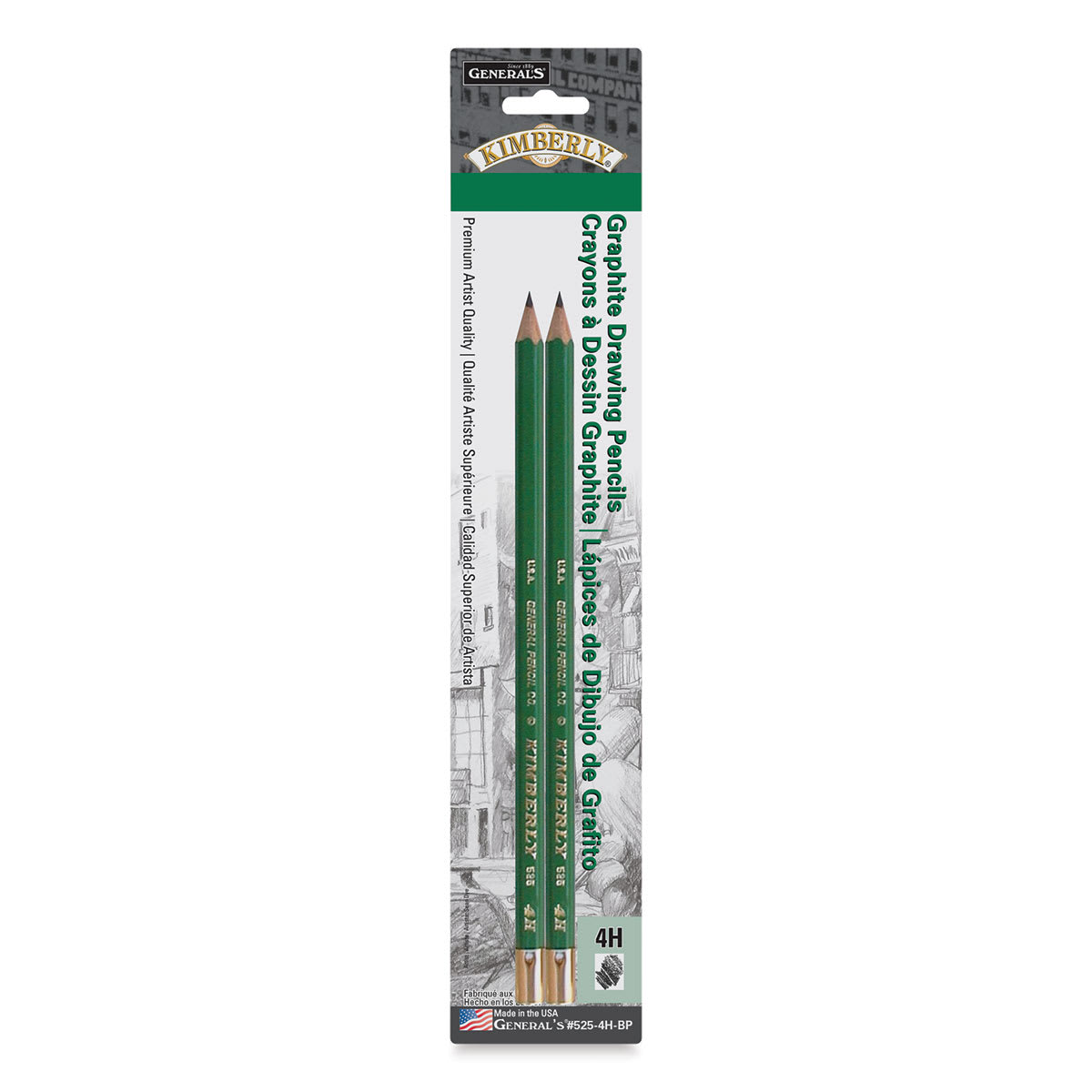 General's Kimberly Graphite Pencil - 4H, Pkg of 2, front of the packaging