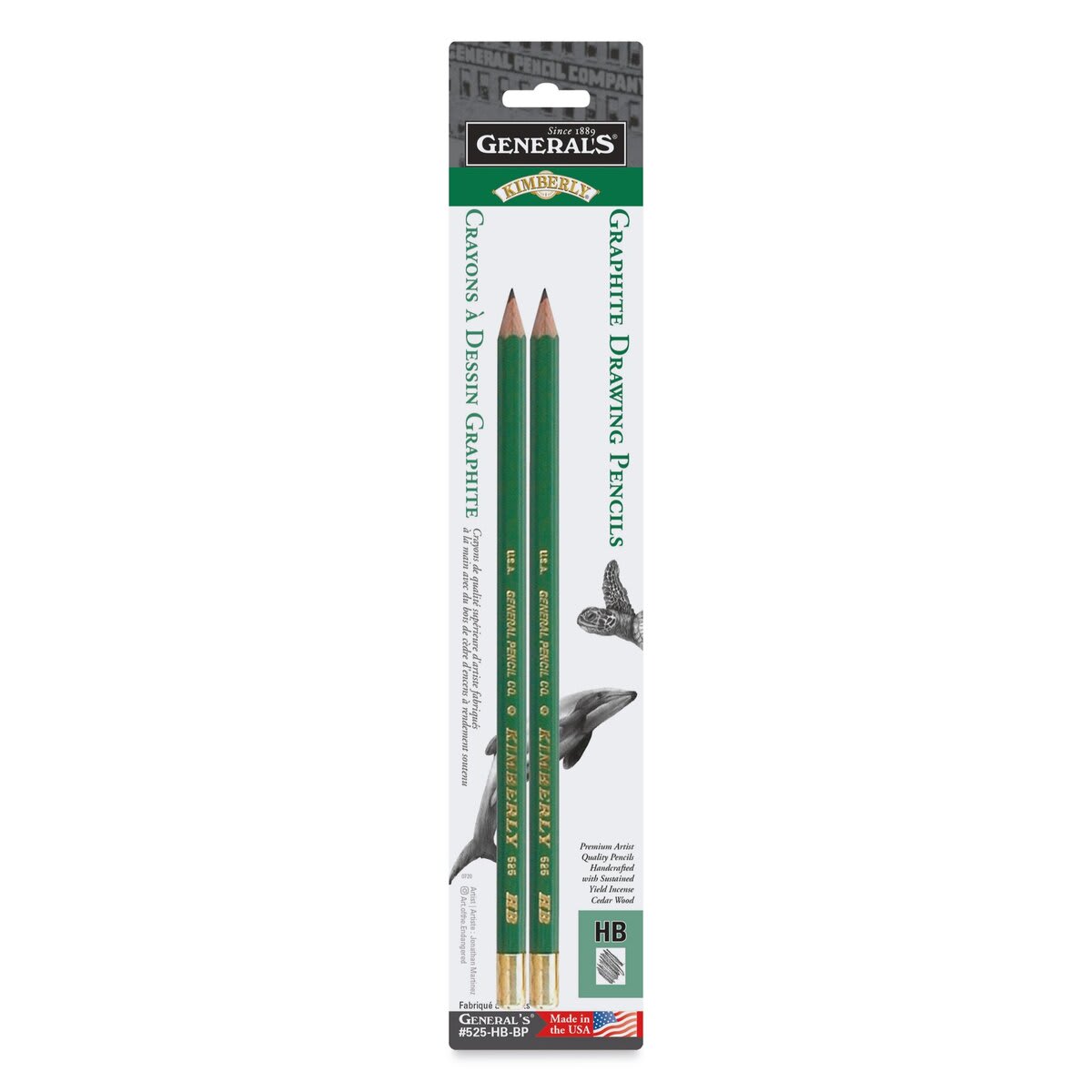 General's Kimberly Graphite Pencil - HB, Pkg of 2, front of the packaging