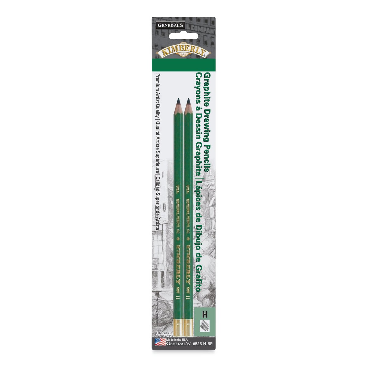 General's Kimberly Graphite Pencil - H, Pkg of 2, front of the packaging