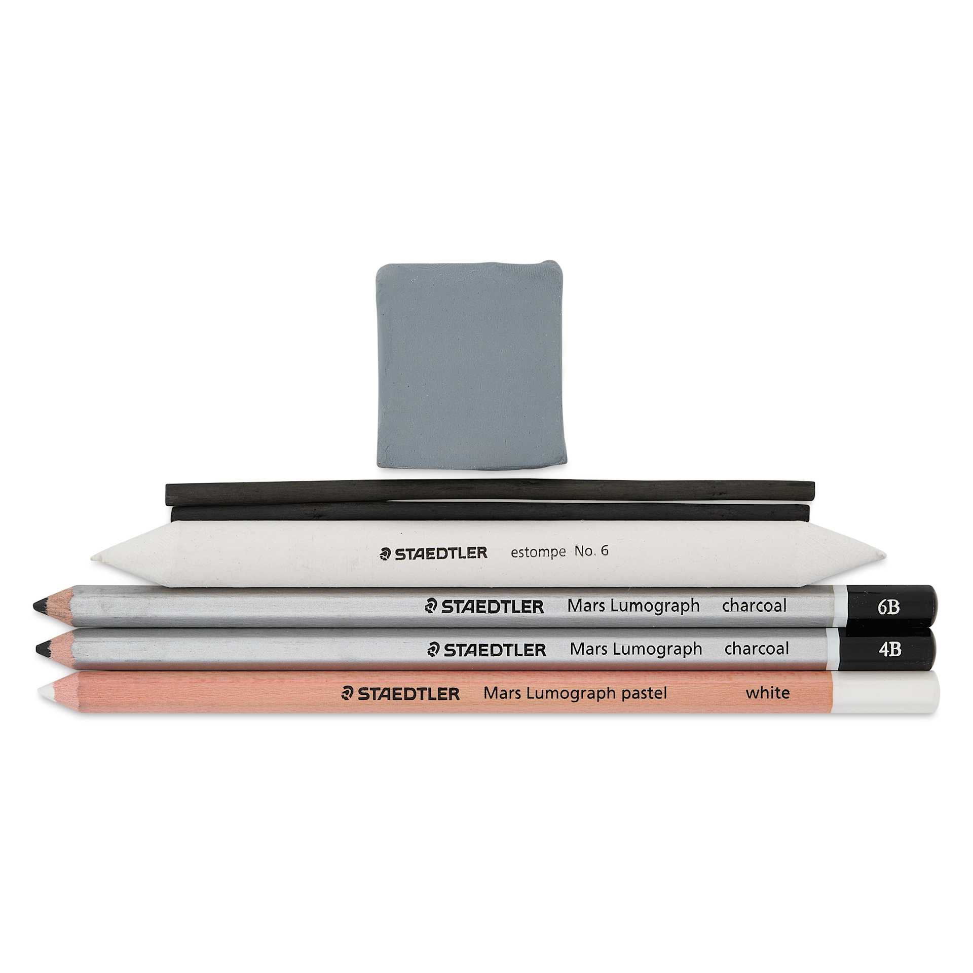 Staedtler Mars Lumograph Charcoal Pencils - Set of 7, Charcoal Sketching Set, contents