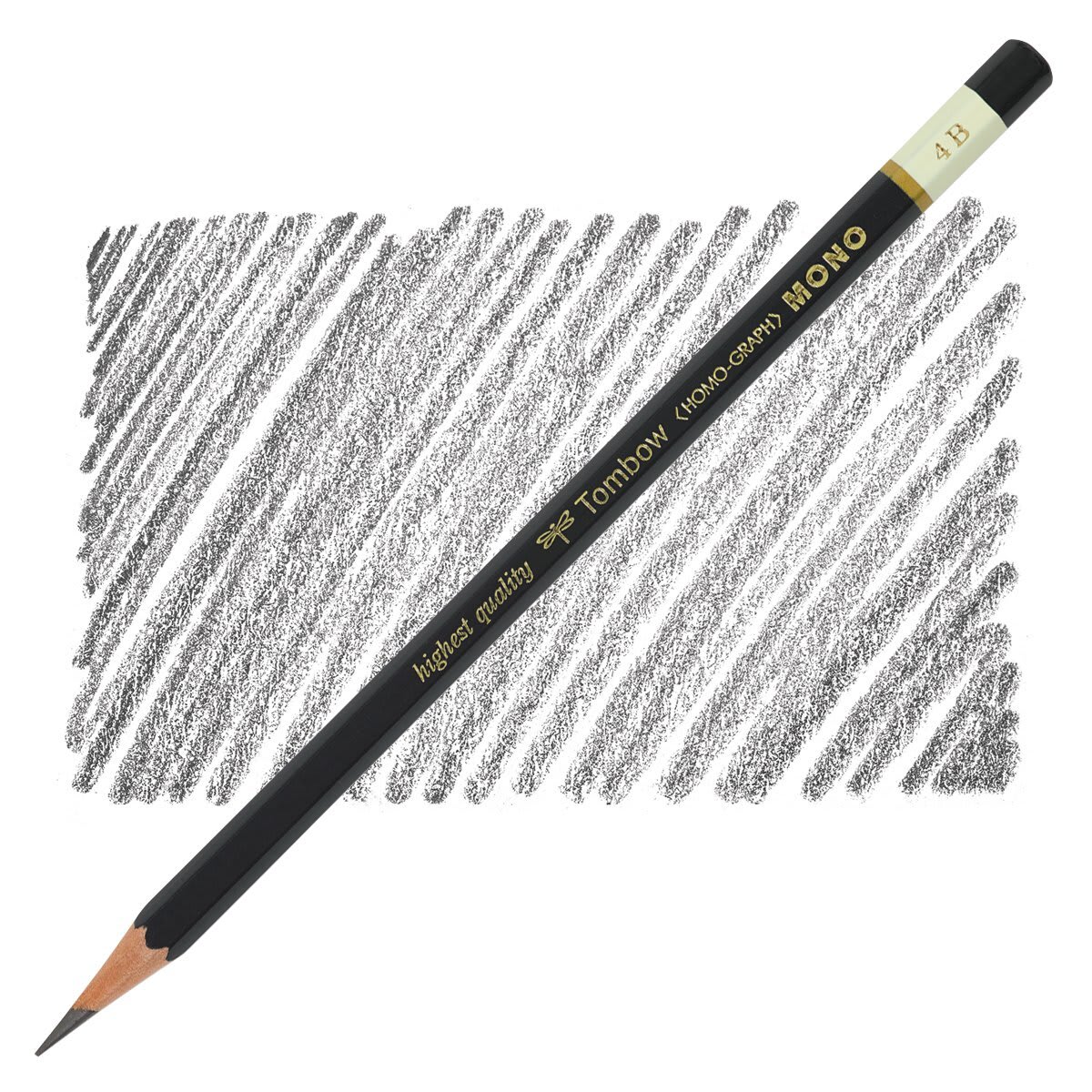 Tombow Mono Professional Drawing Pencil - 4B pencil and swatch