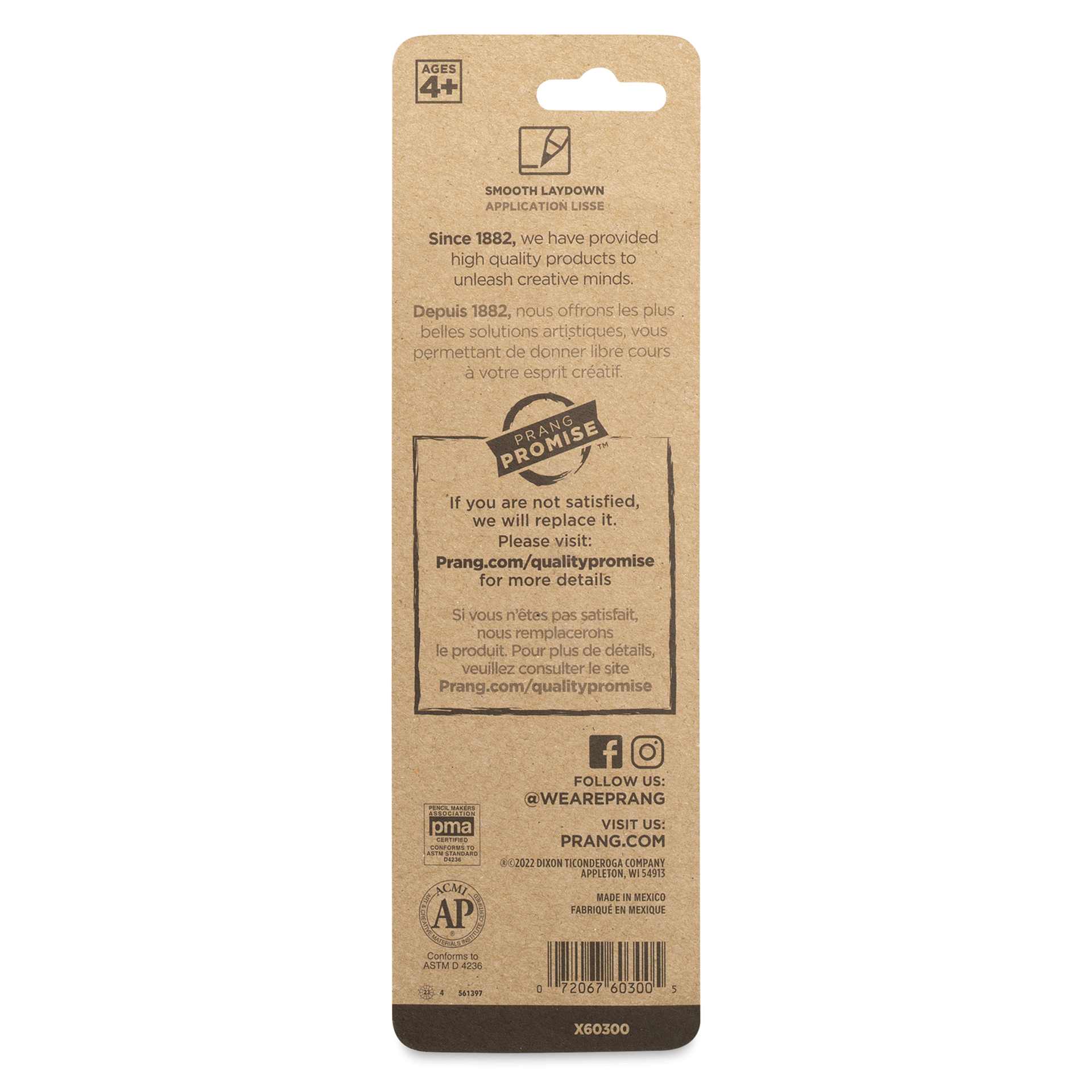 Prang Wrap Charcoal Pencils - Set of 2, back of the packaging
