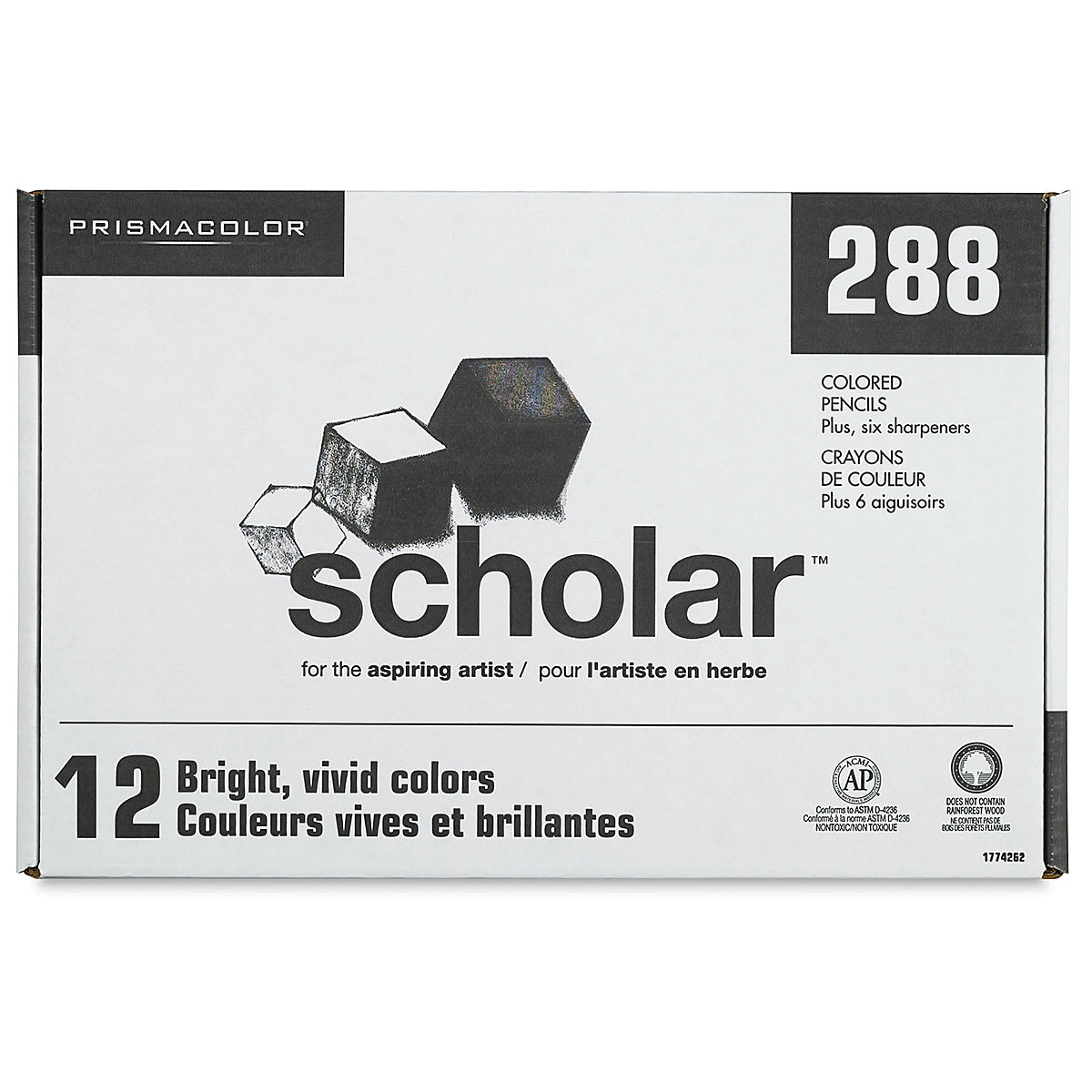 Prismacolor Scholar Colored Pencils - Set of 288, Classroom Pack, Assorted Colors, packaging