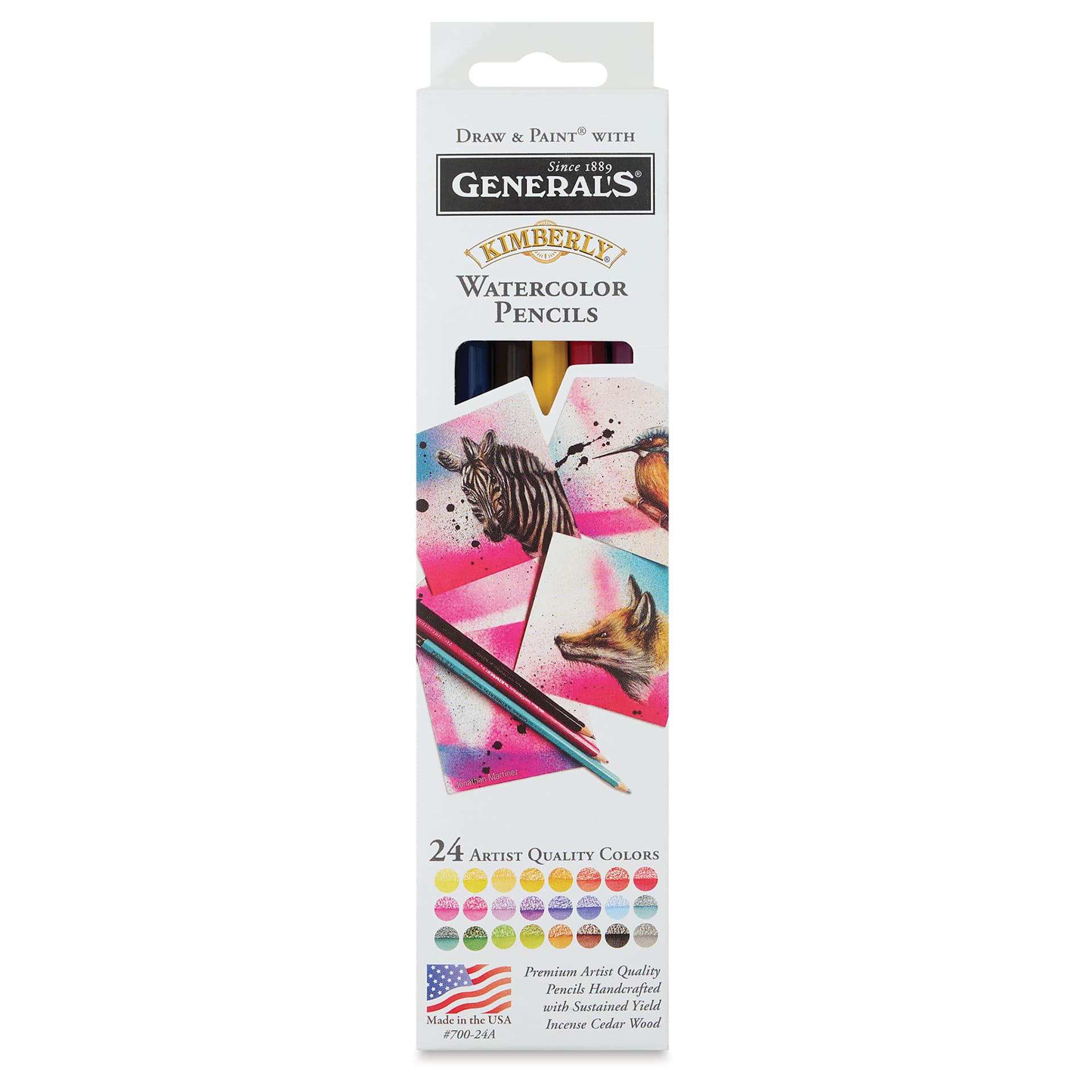 General's Kimberly Watercolor Pencil Set - Assorted Colors, Set of 24 (front of package)
