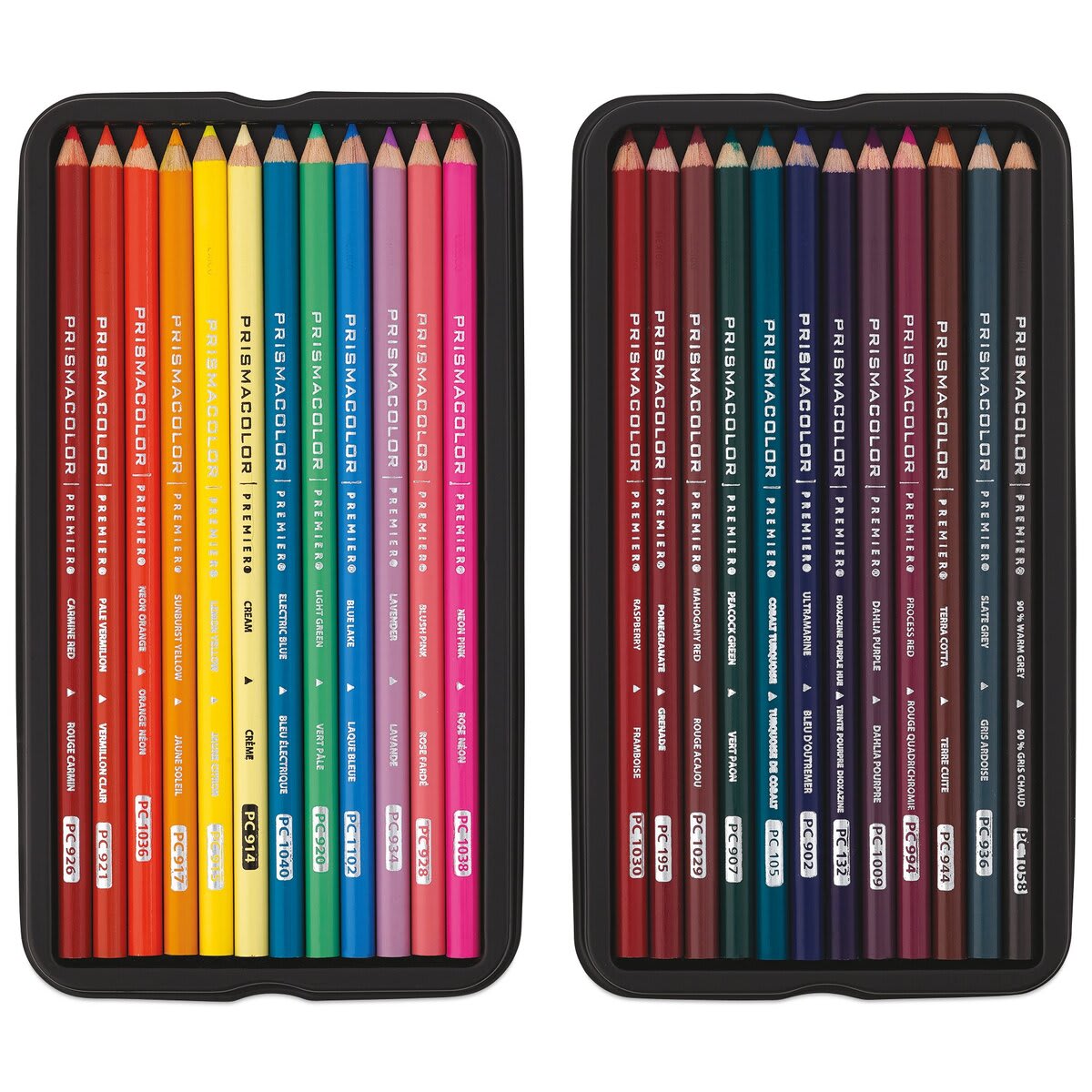Prismacolor Premier Colored Pencils - Set of 24, Highlighting and Shading, showing colors inside