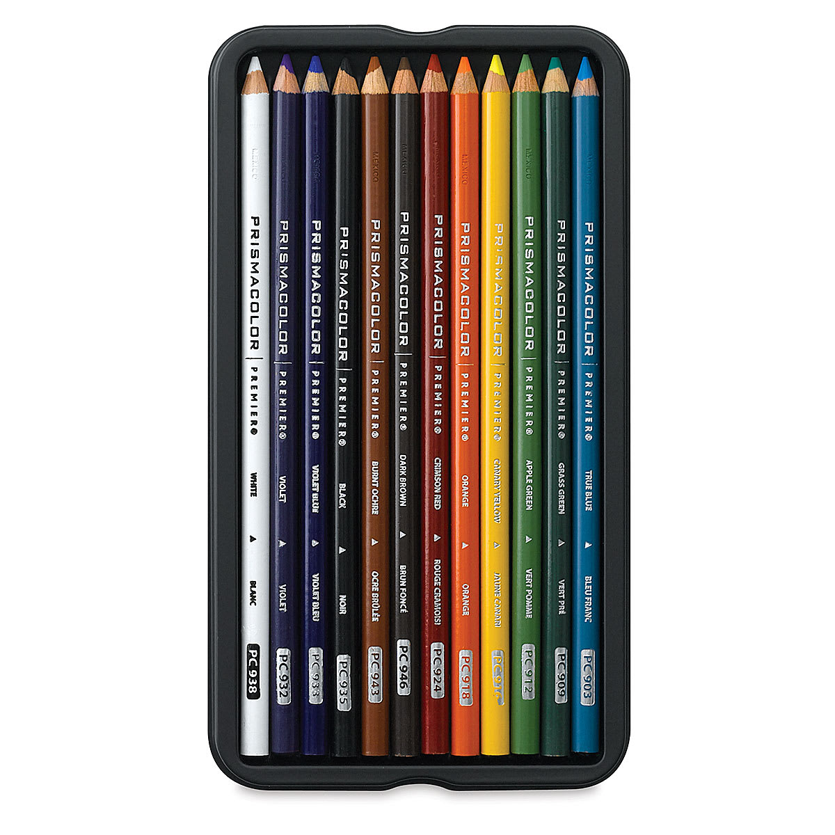 Prismacolor Premier Colored Pencils - Set of 12, Assorted Colors, pencils inside of the packaging