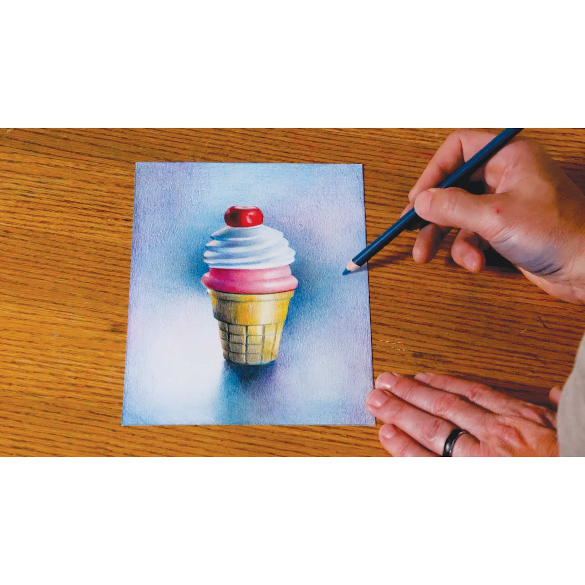 Prismacolor Premier Colored Pencils, ice cream, background