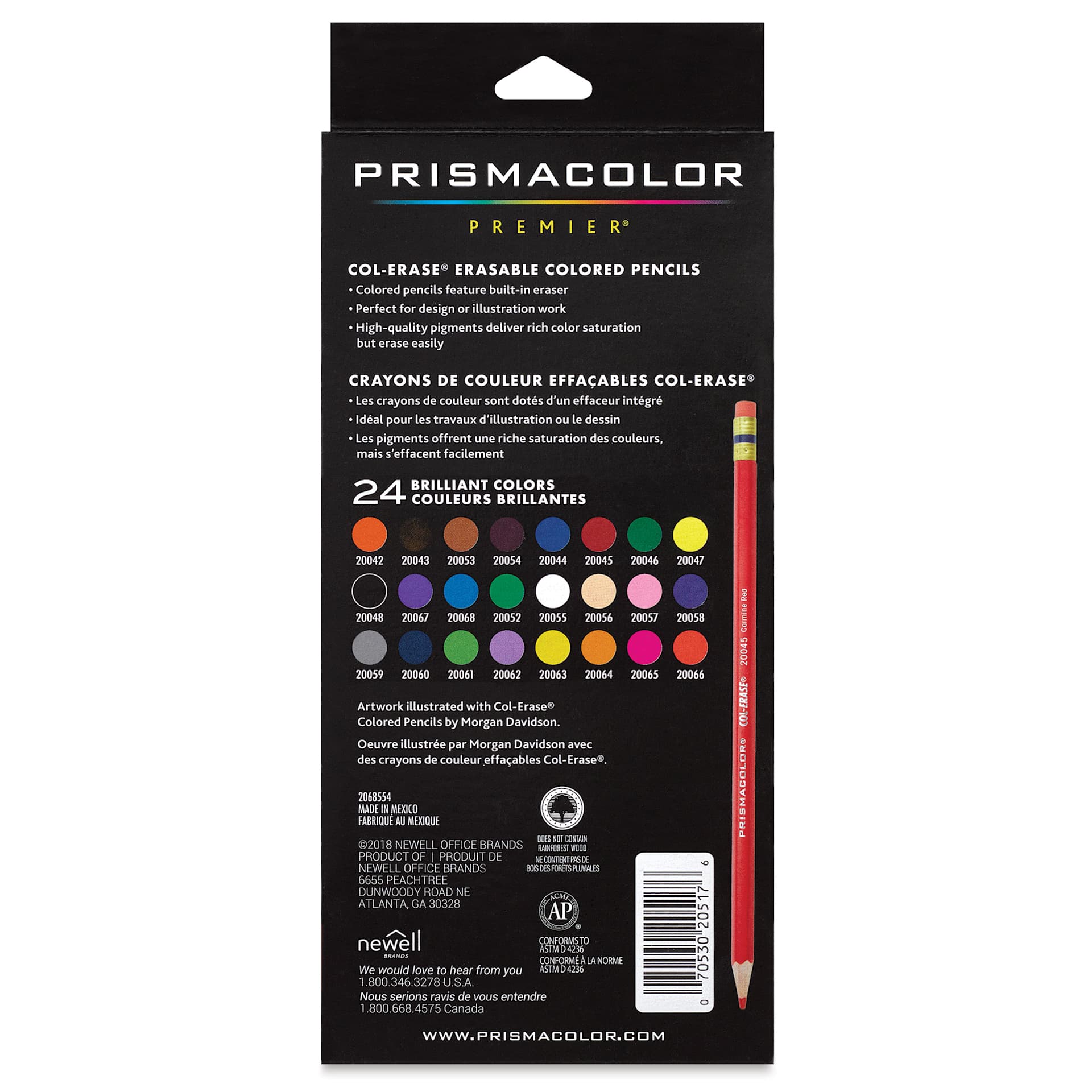 Prismacolor Col-Erase Pencil Set - Set of 24, Assorted Colors back of package