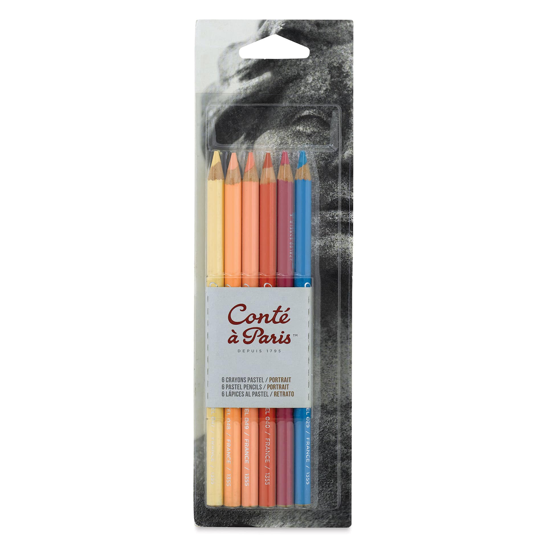 Conté à Paris Pastel Pencils - Set of 6, Portrait Colors, front of packaging Conté à Paris Pastel Pencils - Set of 6, Portrait Colors, front of packaging