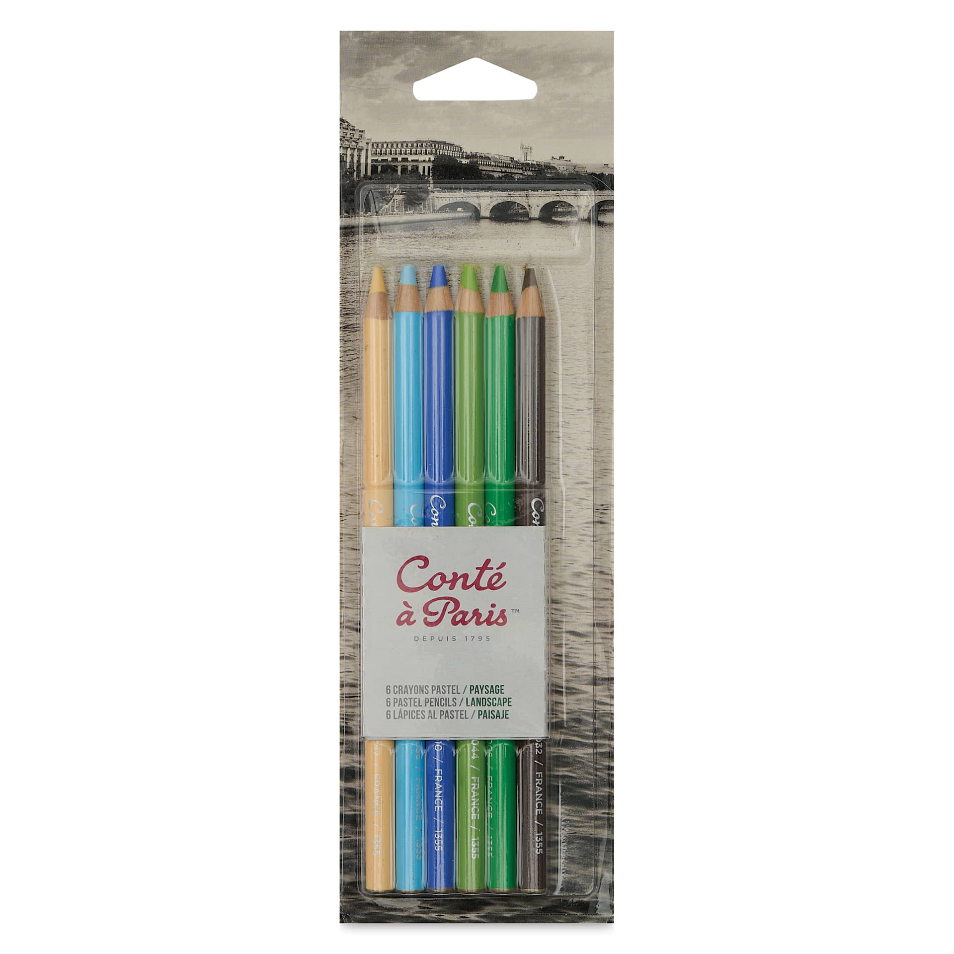 Conté à Paris Pastel Pencils - Set of 6, Landscape Colors, front of packaging