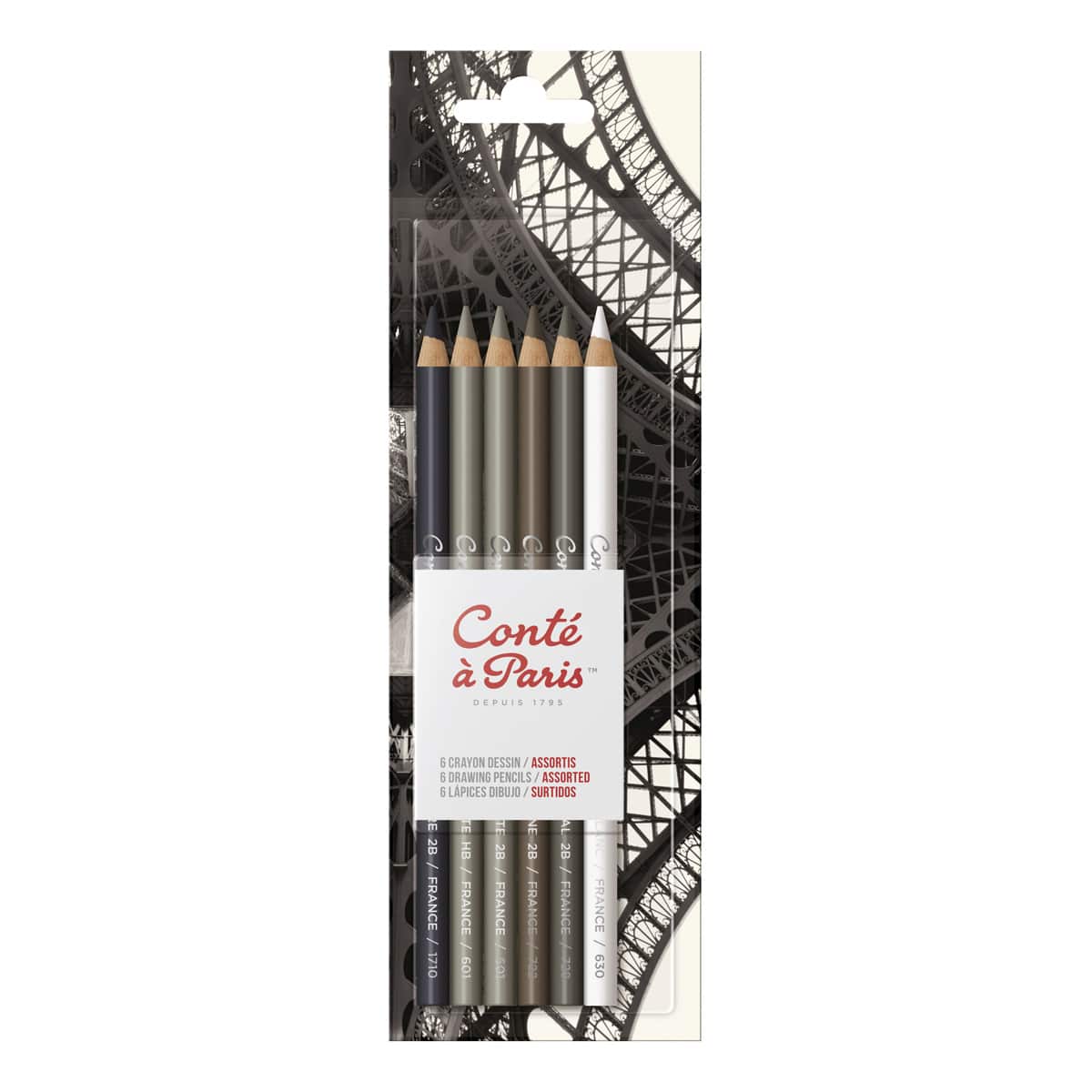 Conte Pastel Pencil Sets Graphic 6-Color Sketching Set - Peggable