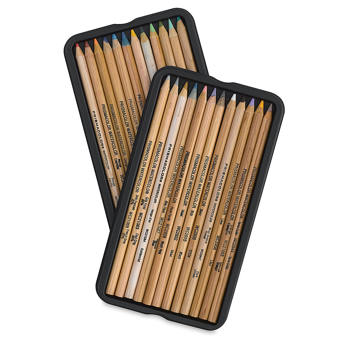 Prismacolor Watercolor Pencil Set - Assorted Colors, Set of 24, pencils shown inside tray