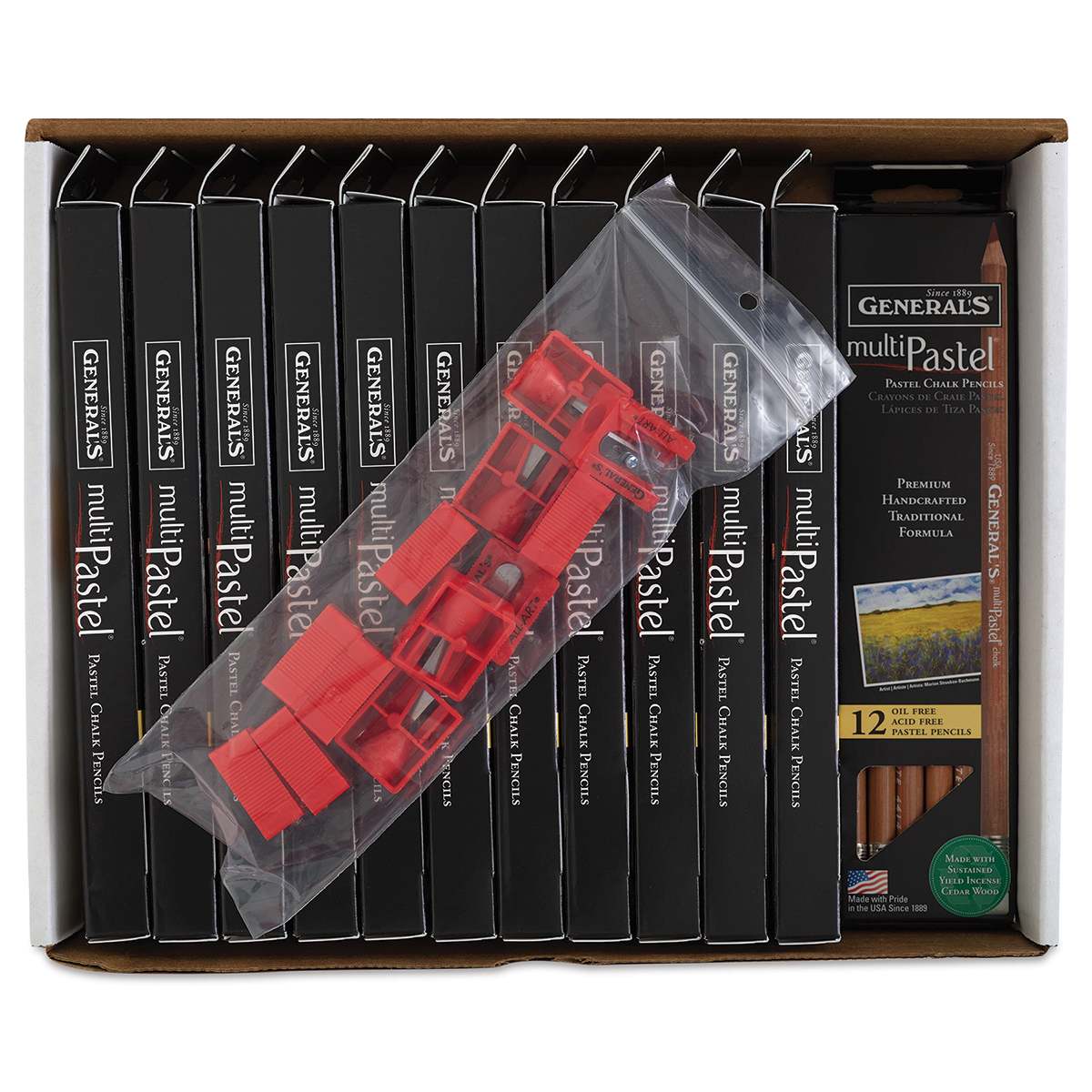 General's Pastel Chalk Pencil Set - Assorted Colors, Classroom Pack set contents