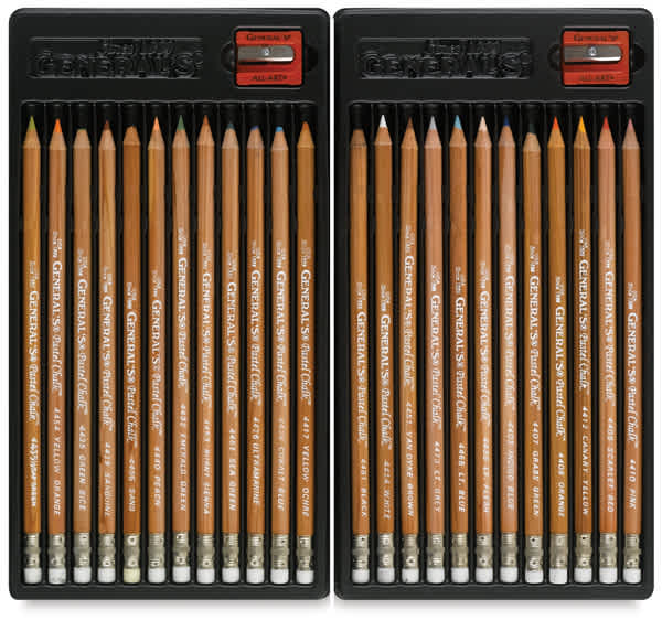 Pastel Chalk Pencils, Set of 24 (Inside of Packaging)