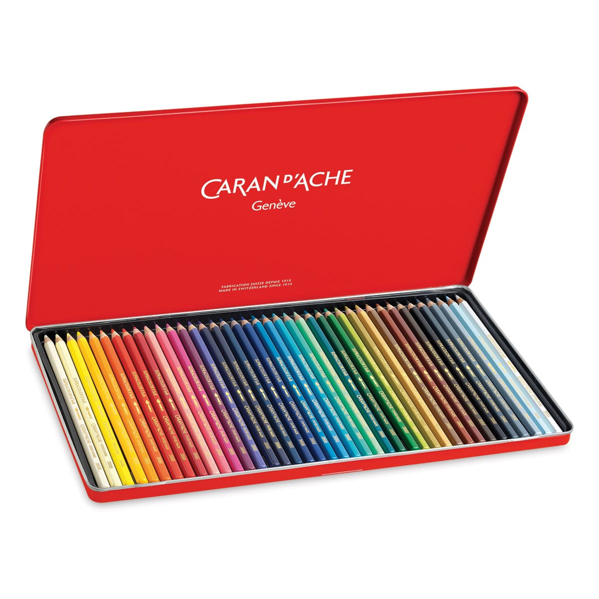 Caran d'Ache Supracolor Soft Aquarelle Pencil Set - Assorted Colors, Set of 40, inside package