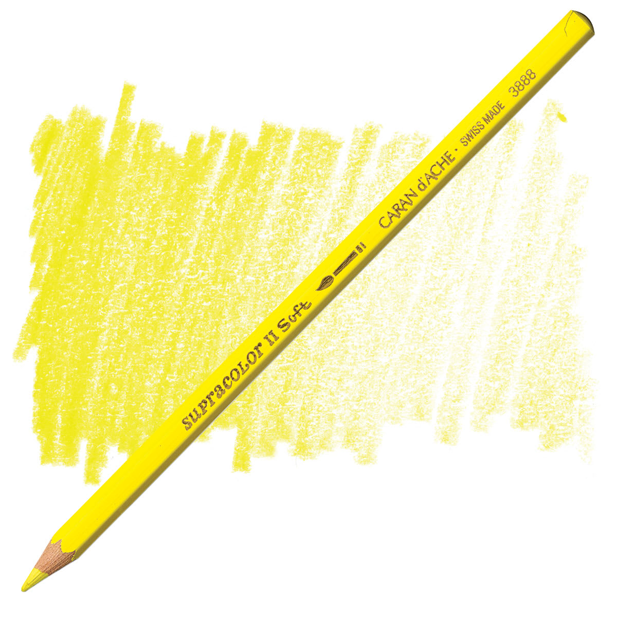 Caran d'Ache Supracolor Soft Aquarelle Pencil - Canary Yellow pencil and swatch