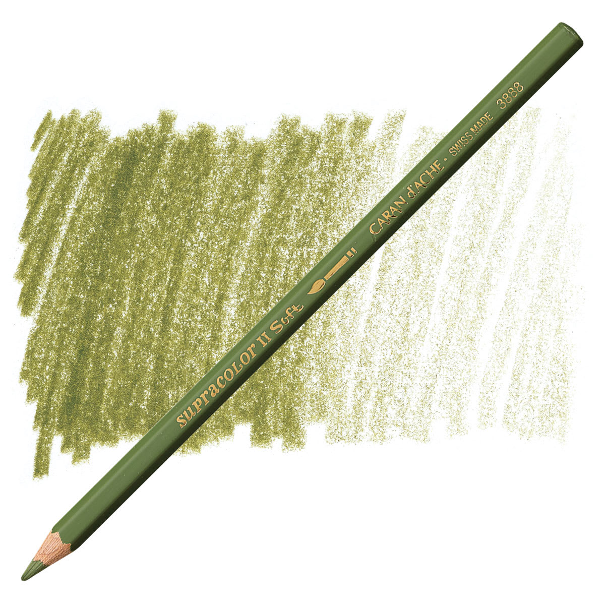 Caran d'Ache Supracolor Soft Aquarelle Pencil - Olive Gray pencil and swatch