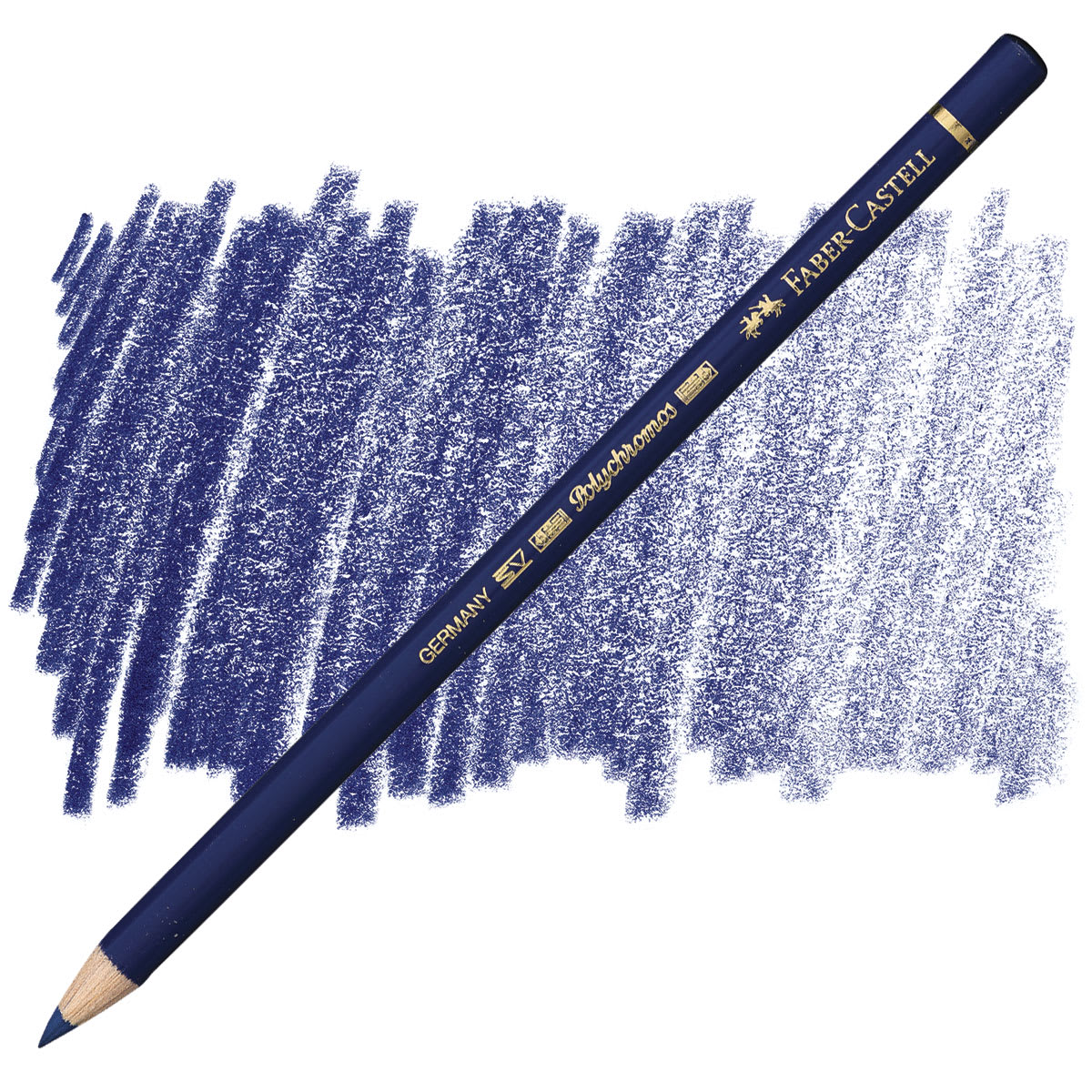 Faber-Castell Polychromos Pencil - Indianthrene Blue pencil and swatch