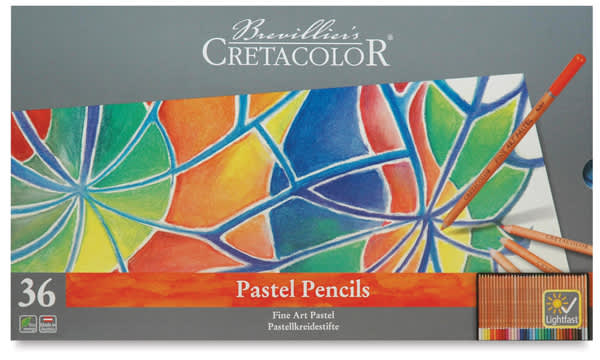 Cretacolor Fine Art Pastel Pencil Set - Set of 36, Tin Box, Assorted Colors