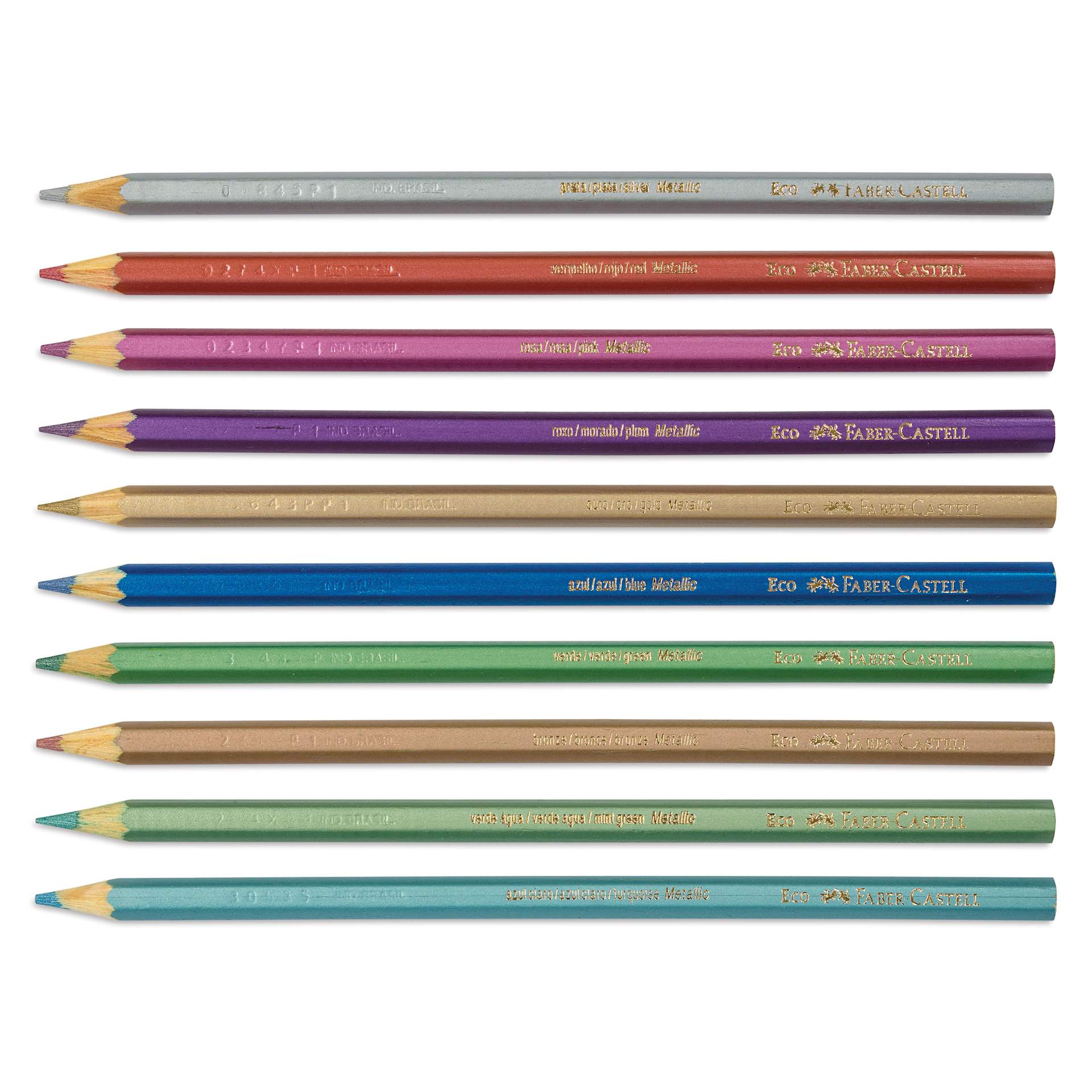 Faber-Castell Red Line Metallic EcoPencil - Assorted Colors, Set of 10